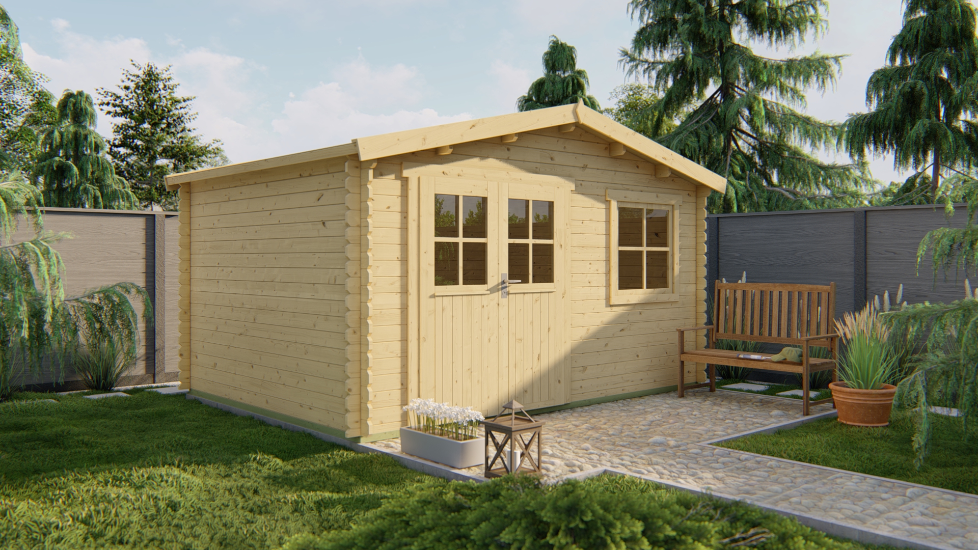 Hoofdafbeelding Blokhut - Tuinhuis Gorliz | 28 mm | onbehandeld