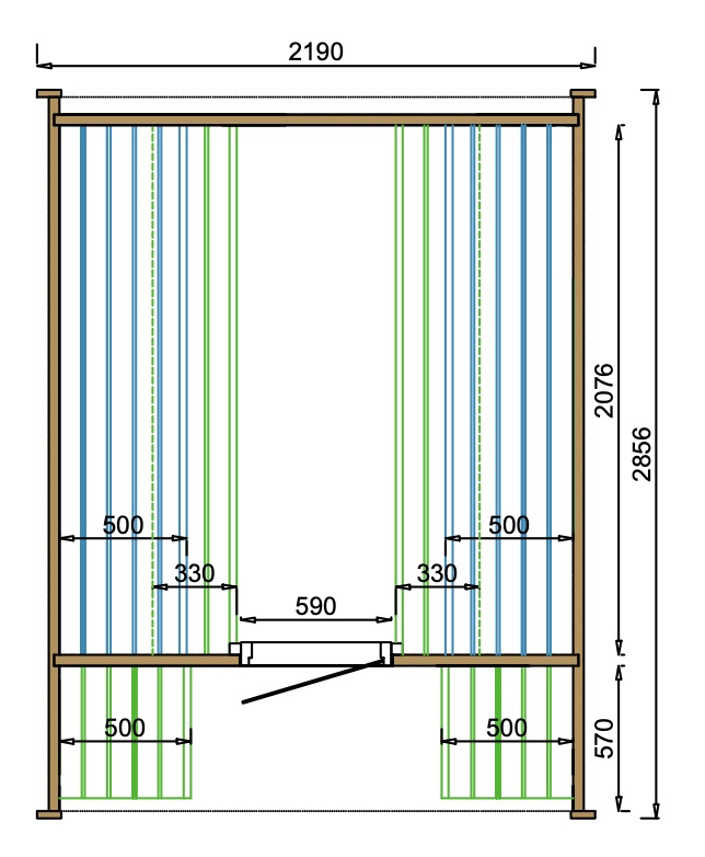 Gebäudeplan CUBE sauna 280cm - Fichten Rovaniemi