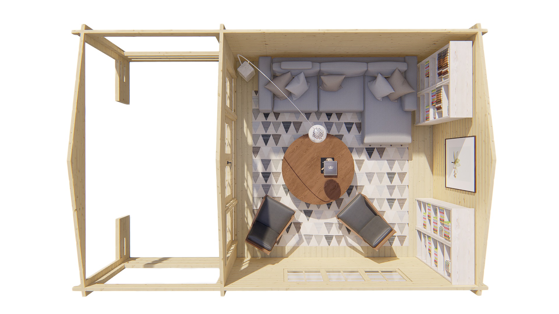 Blokhut - Tuinhuis Ipswich | 58 mm | vuren Red Class Wood geïmpregneerd Blokhut - Tuinhuis Ipswich | 58 mm | vuren Red Class Wood geïmpregneerd