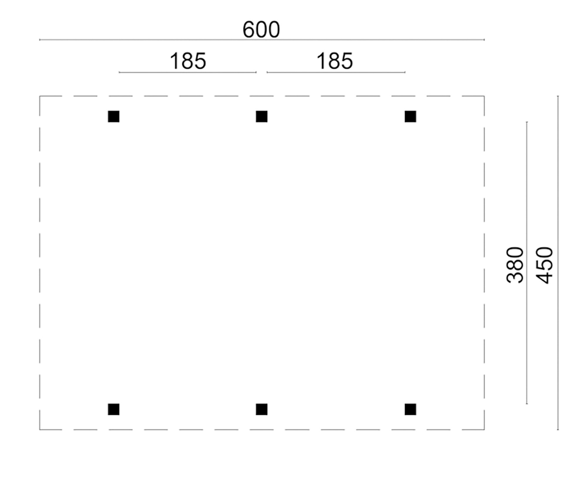 Plattegrond DHZ Carport Lemmer Douglas fijnbezaagd 450 x 600 cm