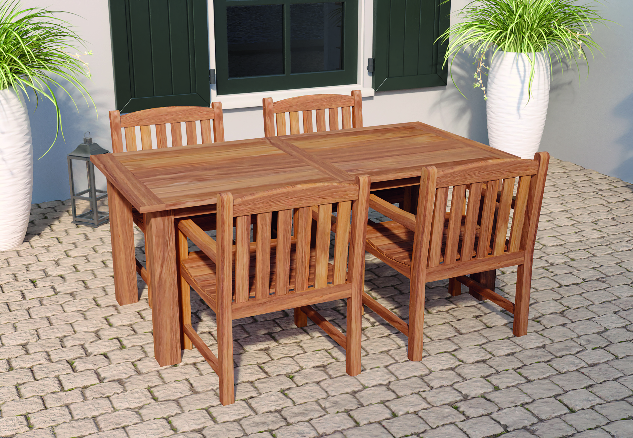 Modern garden table, teak 250cm