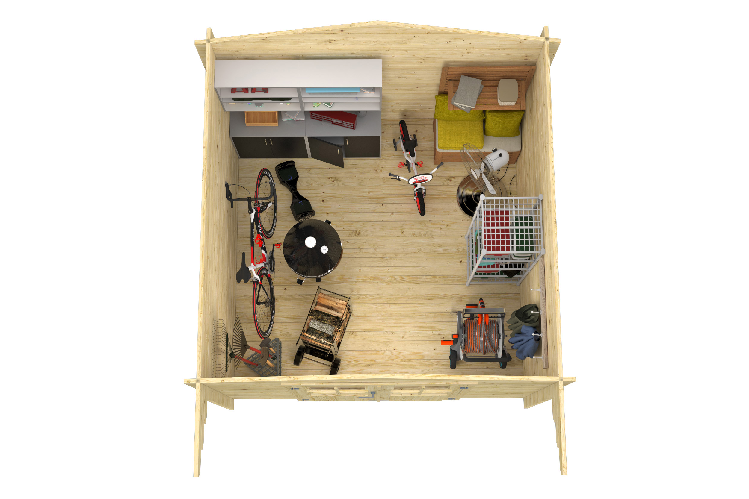 Blokhut - Tuinhuis Albacete | 34 mm | vuren bruin geïmpregneerd Blokhut - Tuinhuis Albacete | 34 mm | vuren bruin geïmpregneerd