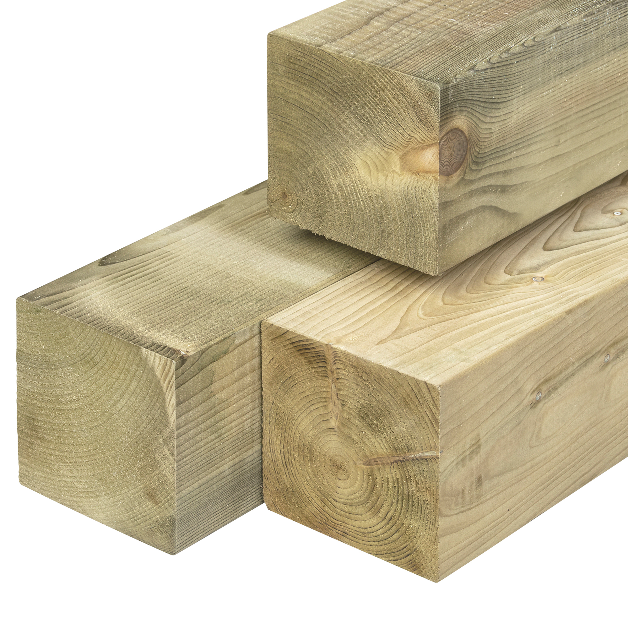 Hoofdafbeelding ME vuren paal 13,8 x 13,8 x 300 cm, vers, groen geïmpregneerd, geschaafd, 4 ronde hoeken