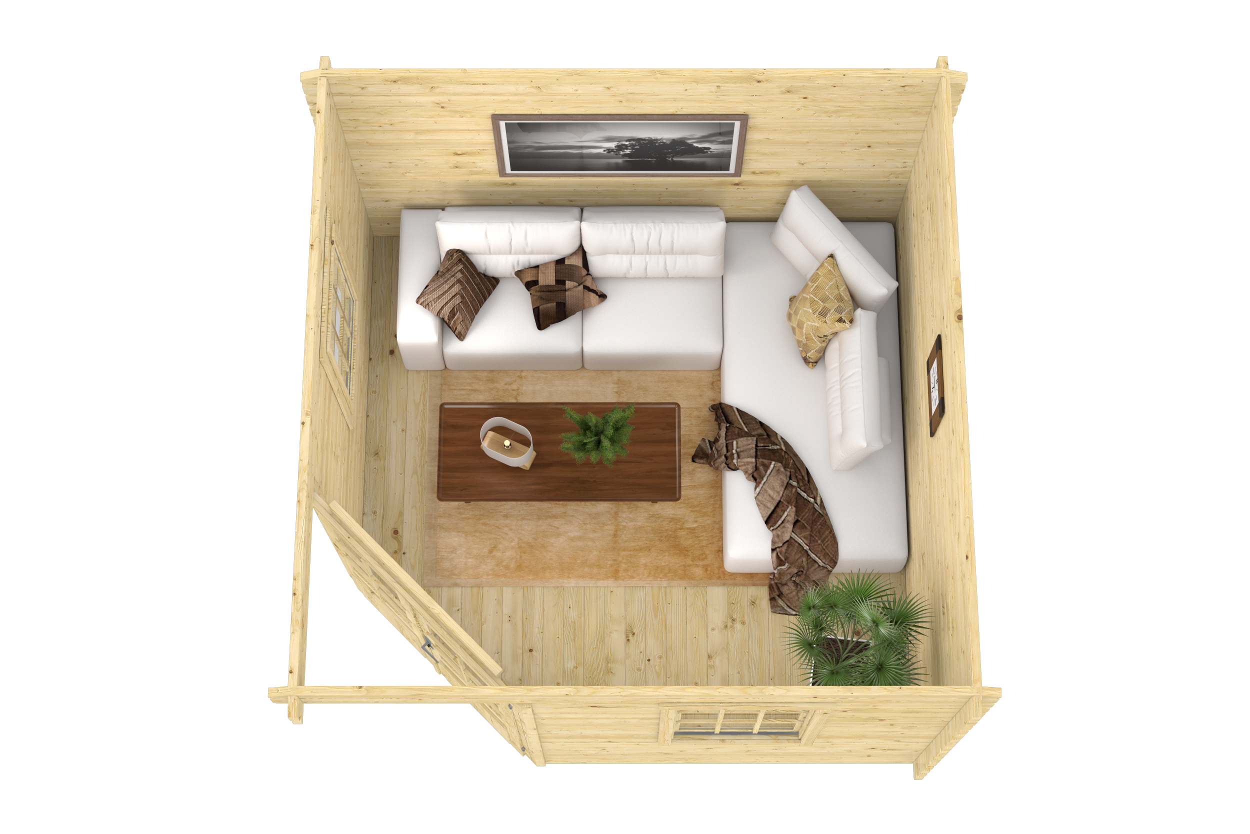 Blokhut - Tuinhuis Nilsson | 44 mm | vuren honinggeel geïmpregneerd