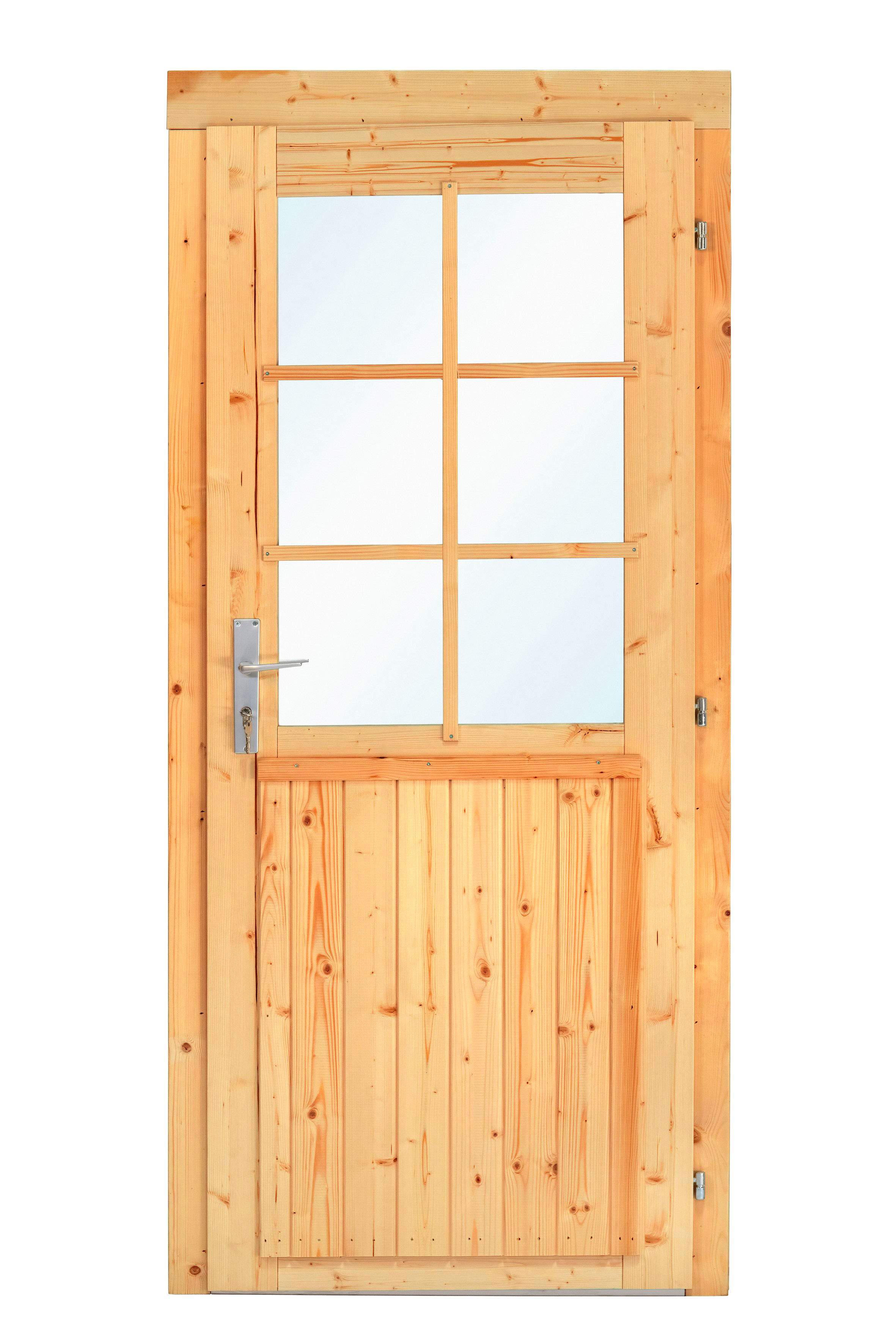 Deur enkel met raam D6 RS vuren 90,5 x 196 cm | Red Class Wood geïmpregneerd