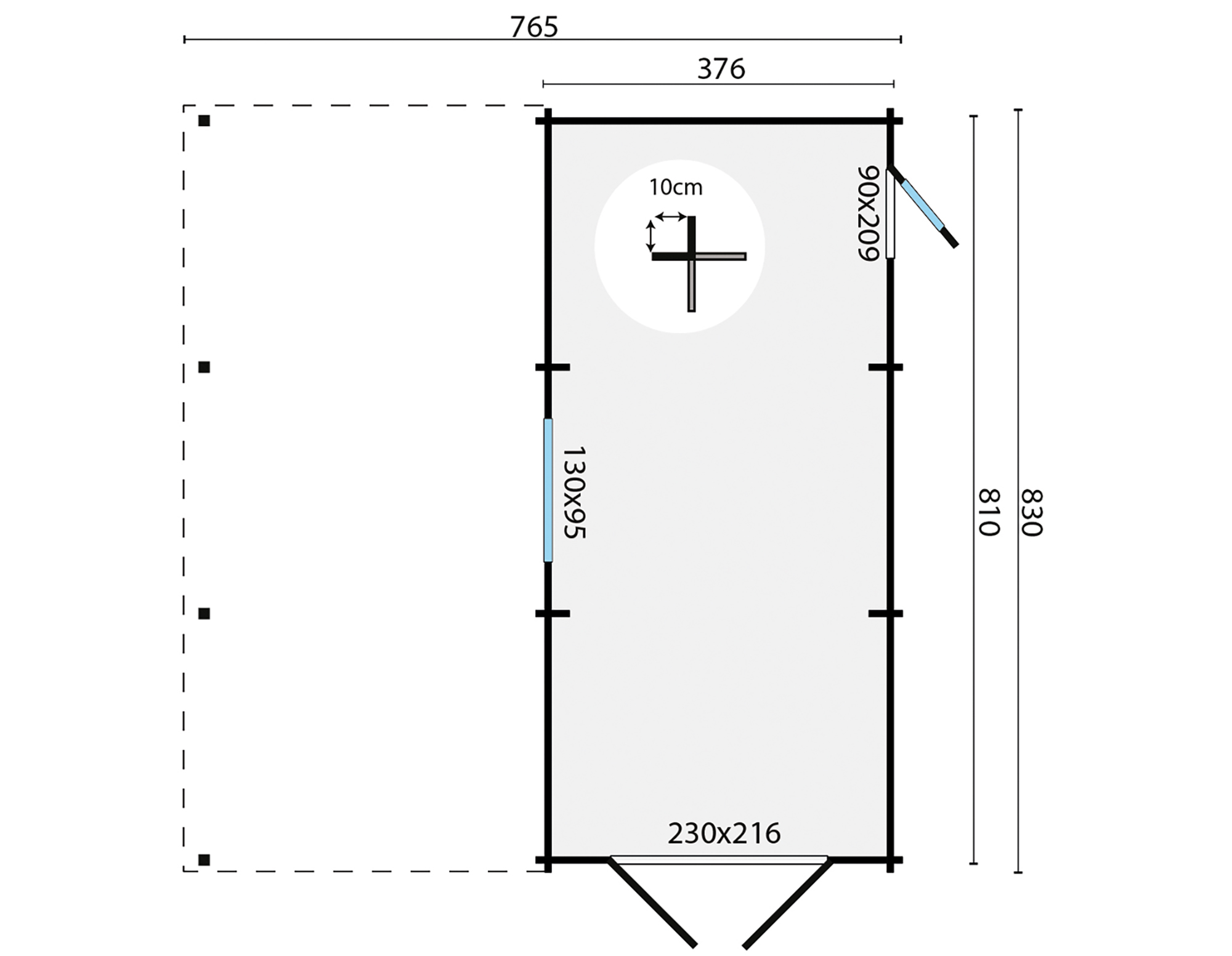 Garage-carport Berggren | 58 mm | vuren onbehandeld