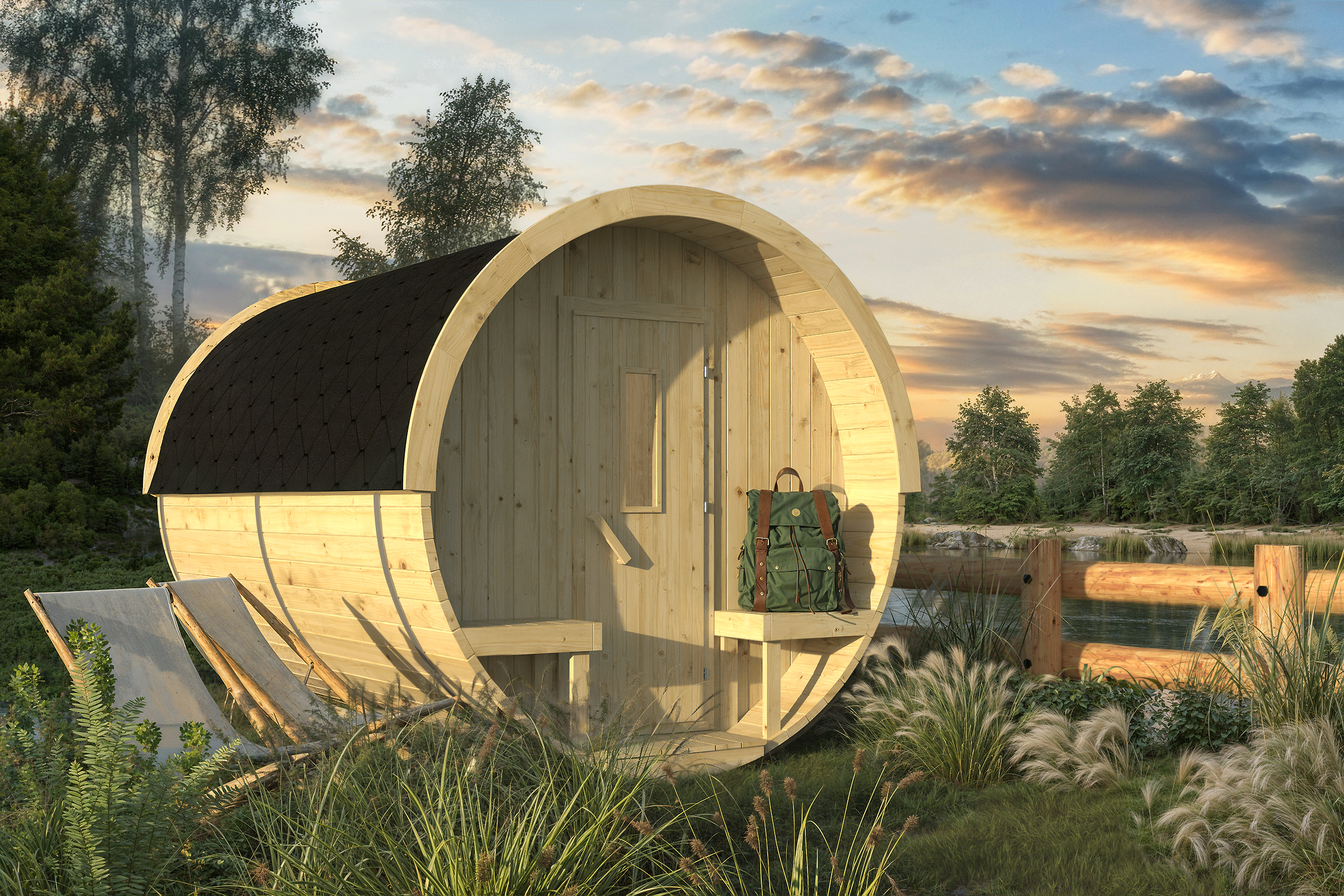 Hoofdafbeelding Campingbarrel | 28/42 mm | vuren onbehandeld