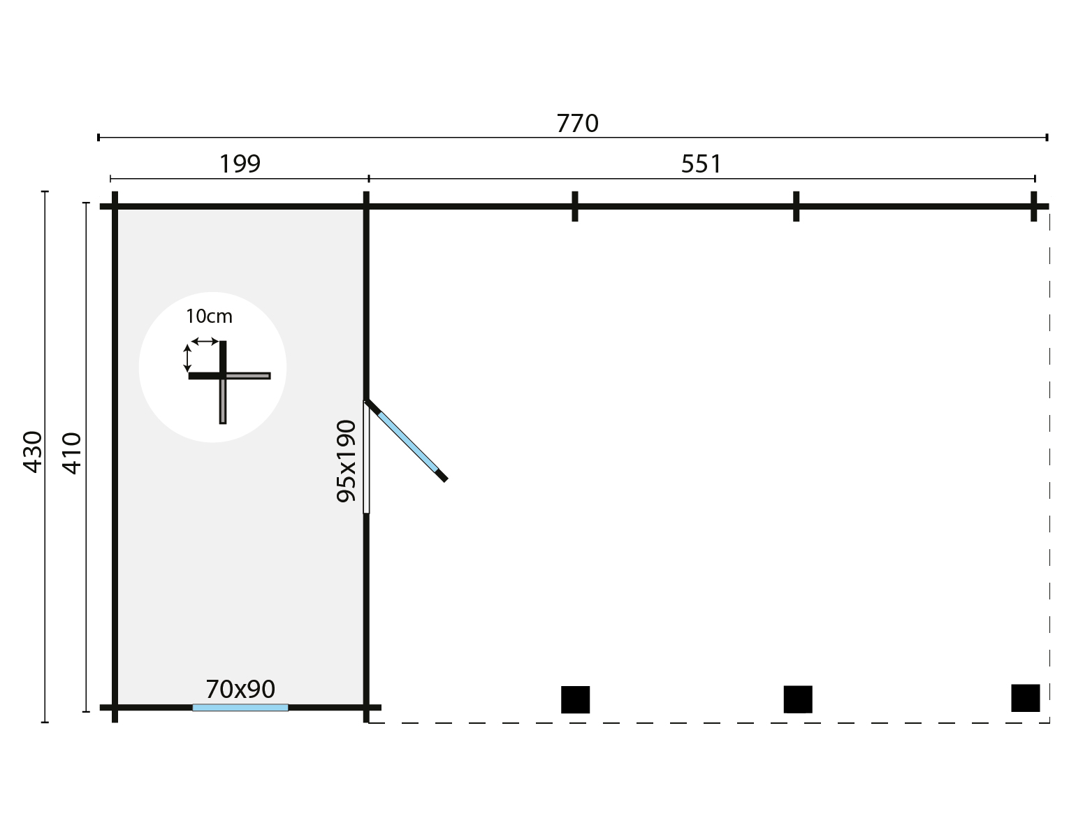 Carport/berging Ever | 44 mm | vuren onbehandeld