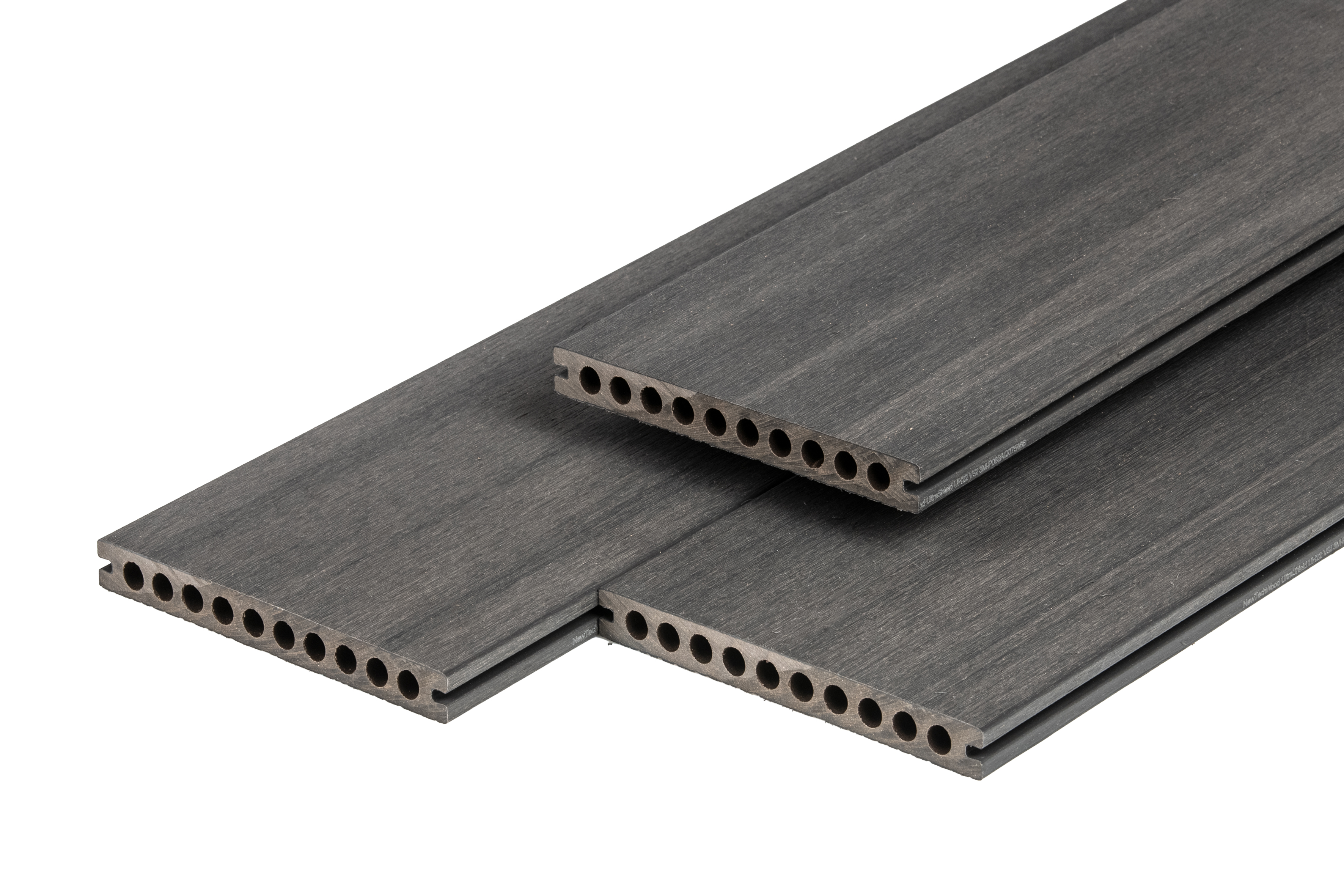 PuraShield composiet vlonderplank 2,3 x 21,0 x 400 cm, dark grey, semi-massief, fijne houtnerf, clip systeem