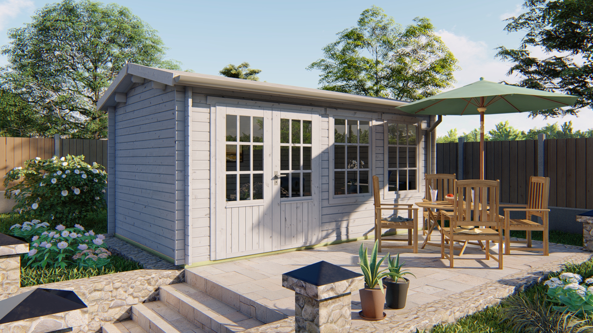 Blokhut - Tuinhuis Aiste | 40 mm | vuren Red Class Wood geïmpregneerd Blokhut - Tuinhuis Aiste | 40 mm | vuren Red Class Wood geïmpregneerd