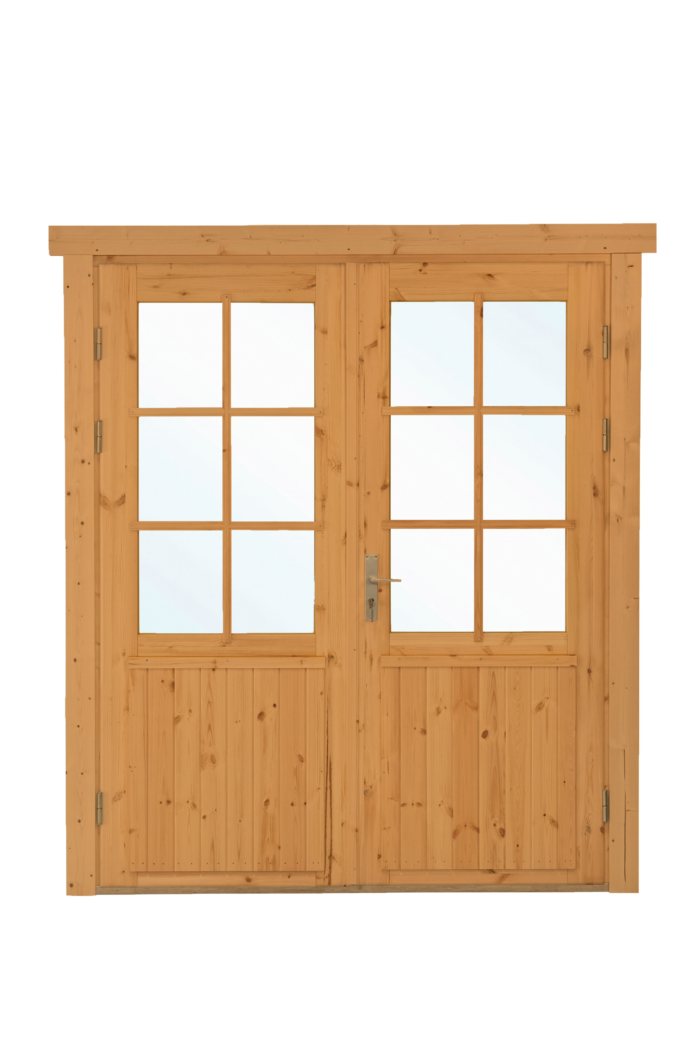 Dubbele deur+kozijn dubbel glas Deur XL 174 x 209 cm rechtsdraaiend | bruin geïmpregneerd