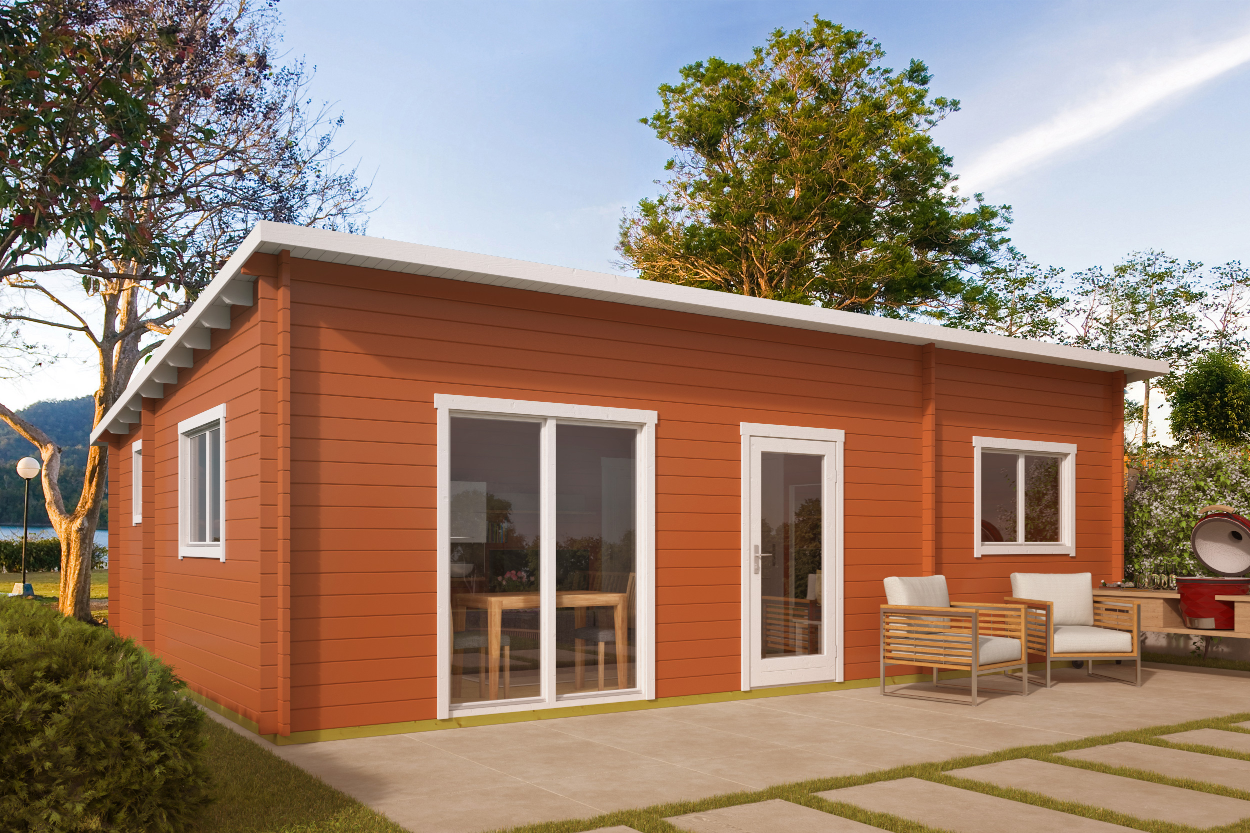 Blokhut - Tuinhuis Las Palmas | 44 mm | onbehandeld