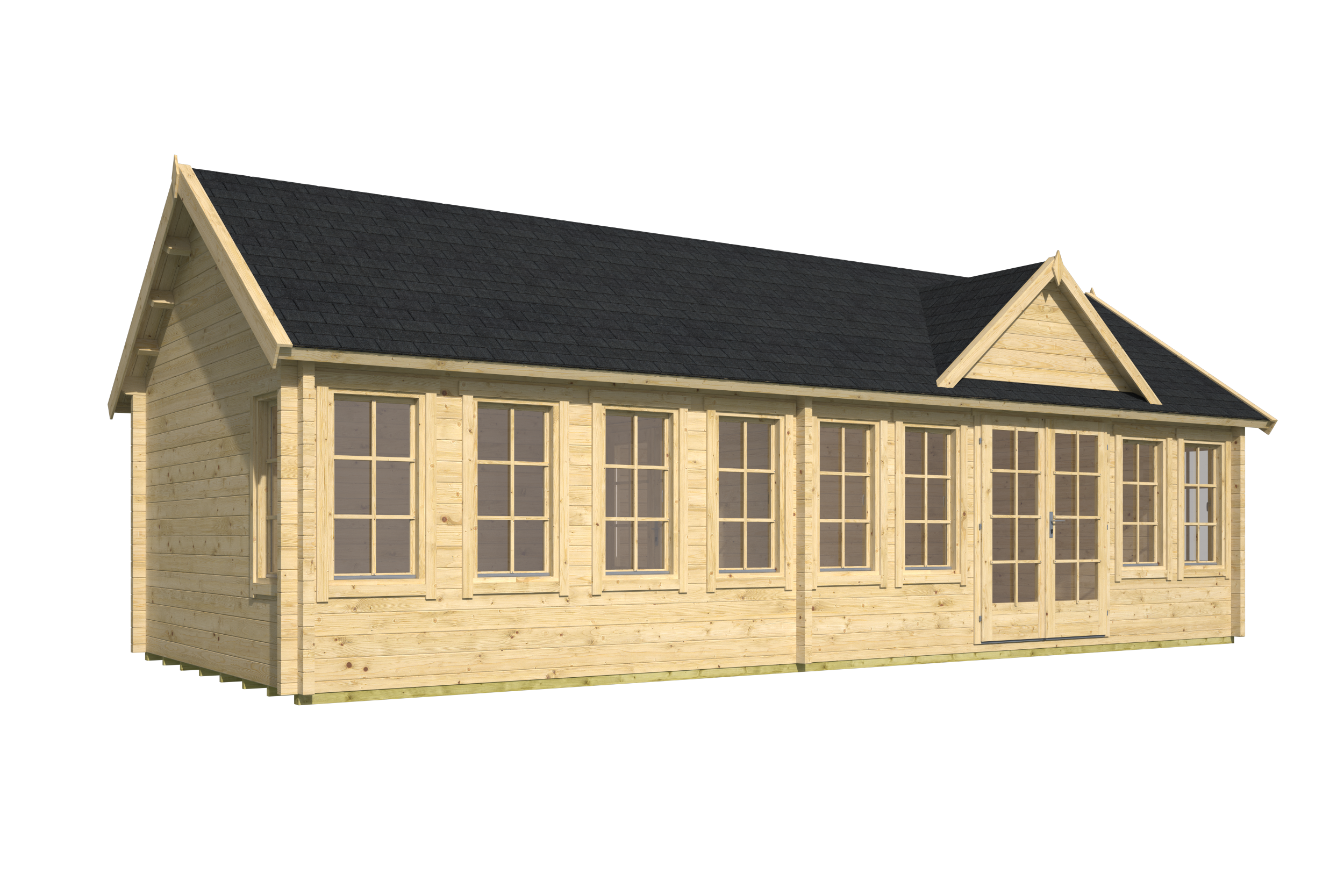 Blokhut - Tuinhuis Big Lauren | 70 mm | vuren grijs geïmpregneerd Blokhut - Tuinhuis Big Lauren | 70 mm | vuren grijs geïmpregneerd