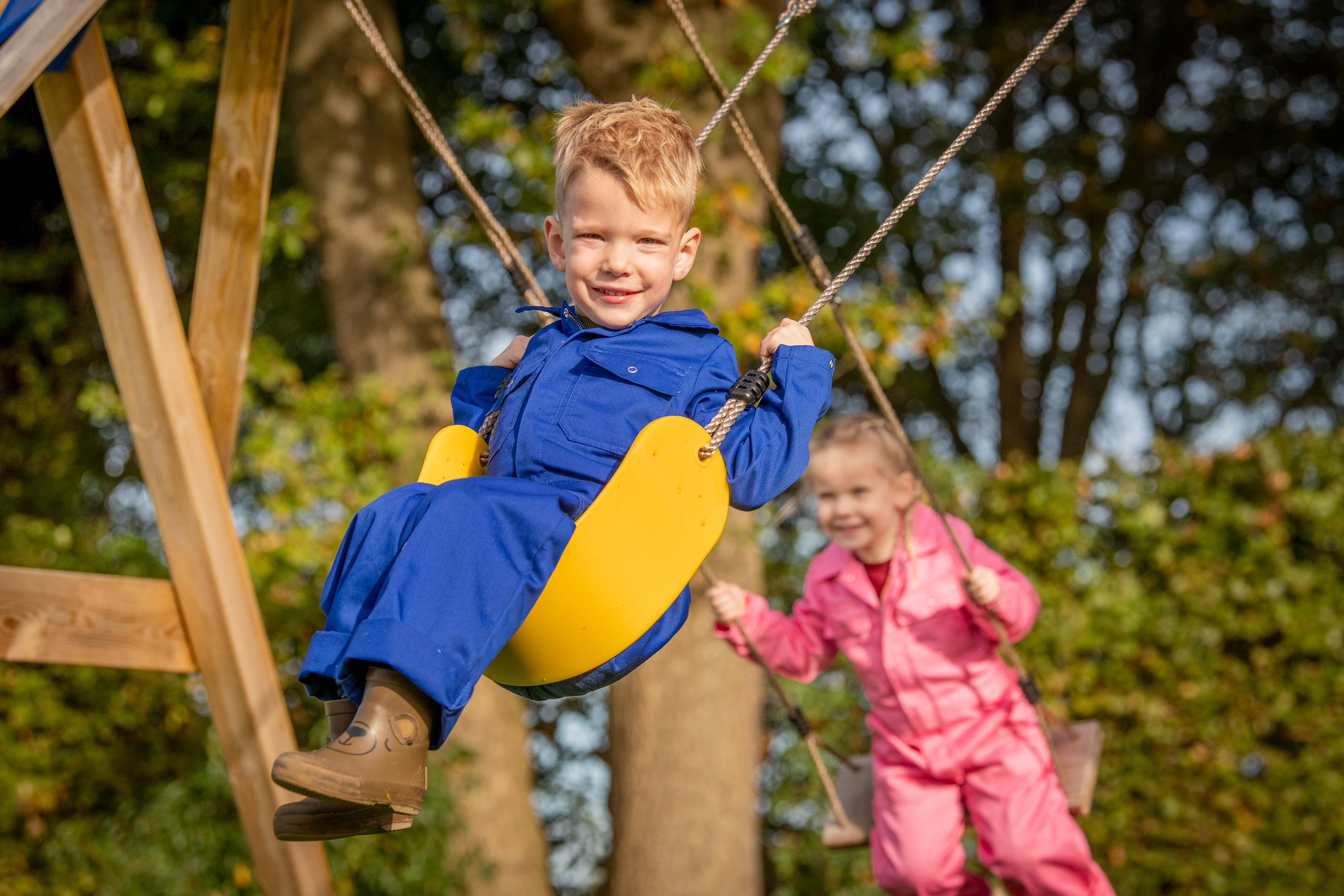 Aanbouwschommel speeltoestel Swing, geschaafd grenen