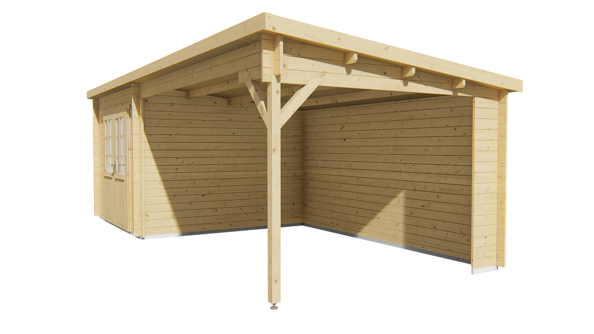 Blokhut - Tuinhuis Charlotta | 28 mm | vuren bruin geïmpregneerd Blokhut - Tuinhuis Charlotta | 28 mm | vuren bruin geïmpregneerd