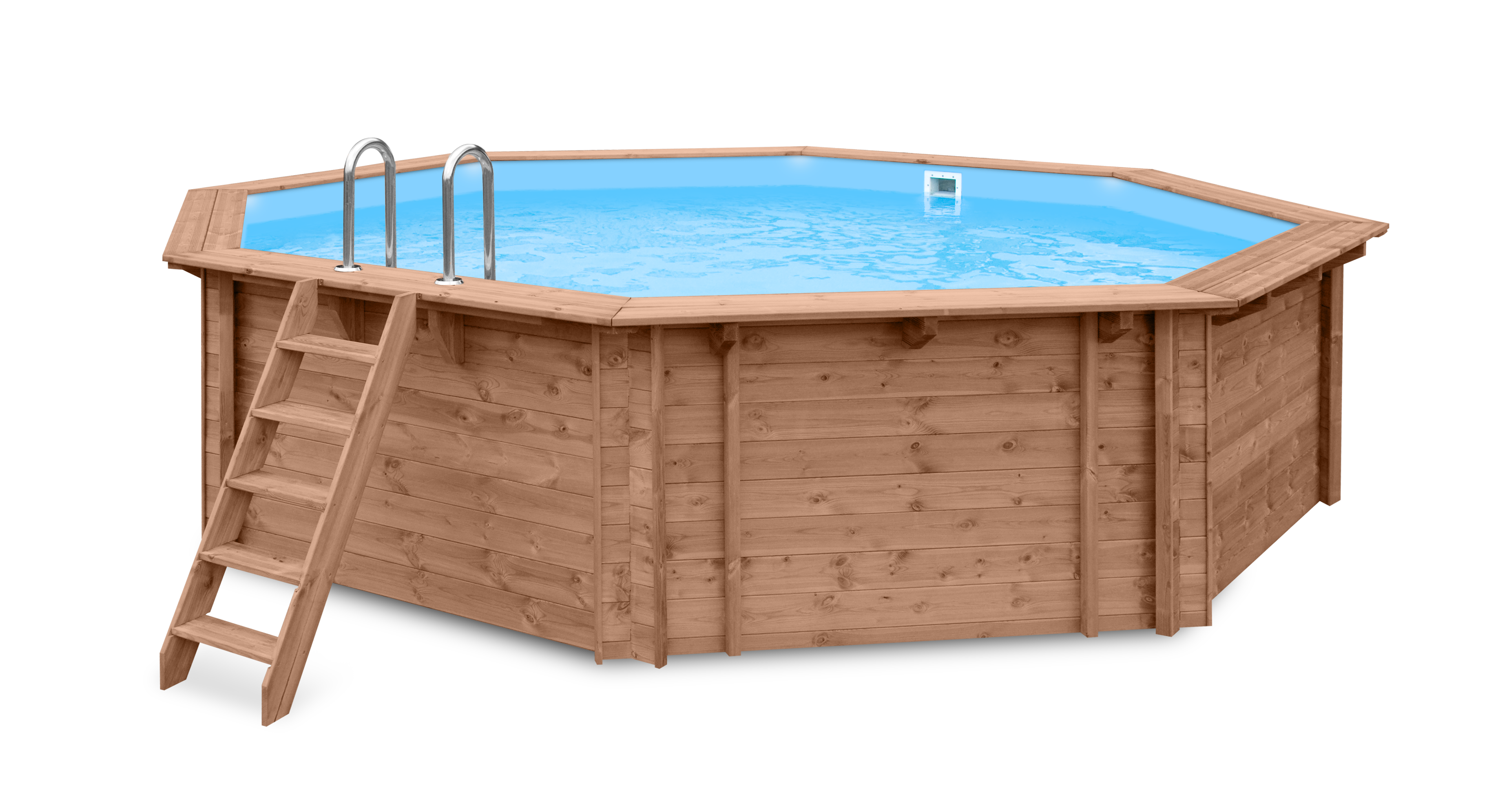 Luxus-Schwimmbad aus Holz Kokomo Beach 560x517x129cm