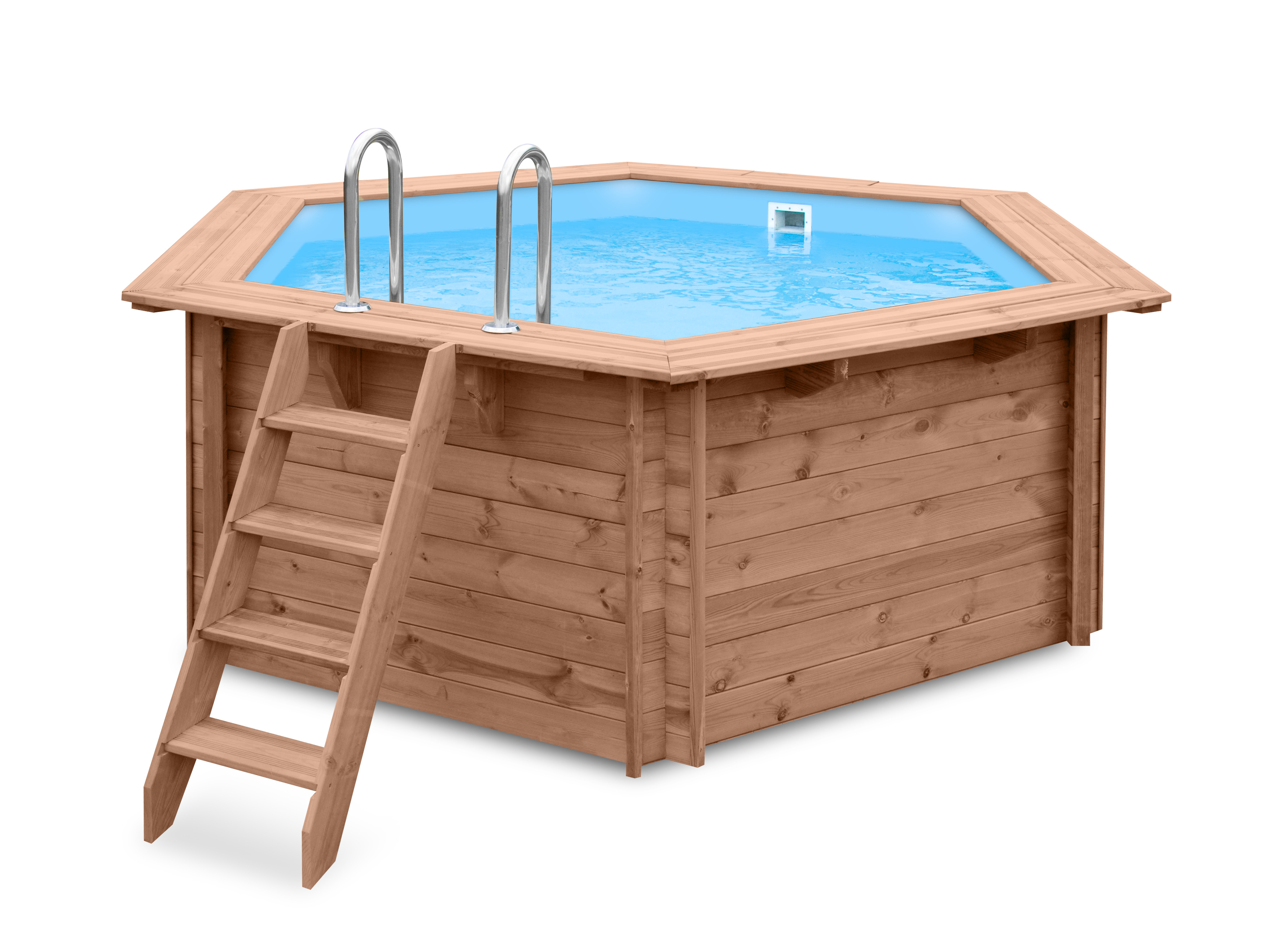 Luxus-Schwimmbad aus Holz Mambo Beach 355x307x116 cm