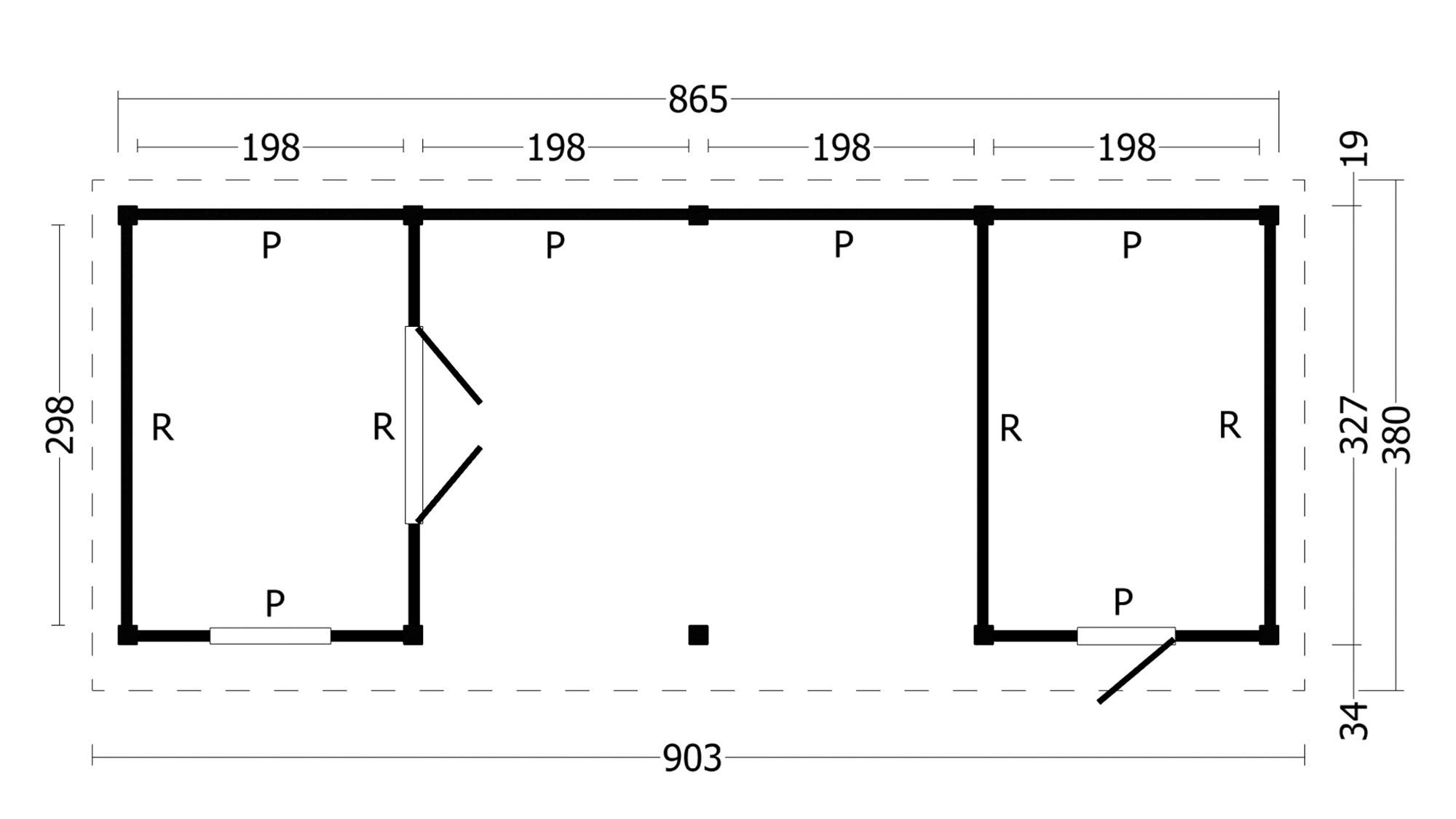 Oslo L type 12 douglas gedroogd potdekselplank blank