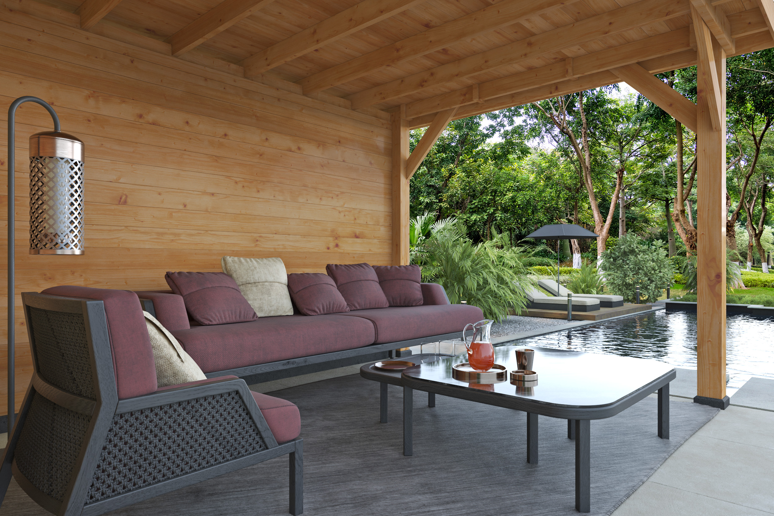 DHZ Plat dak Holten geschaafd douglas 300 x 300+390 cm