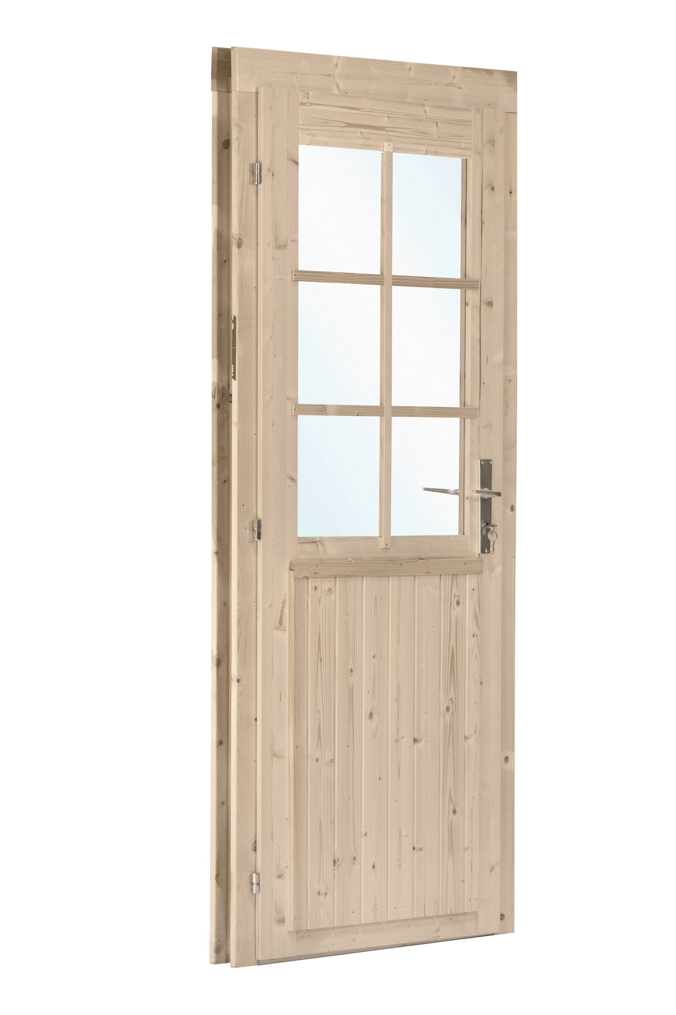 Deur enkel met raam D6 LS vuren 90,5 x 196 cm | grijs geïmpregneerd