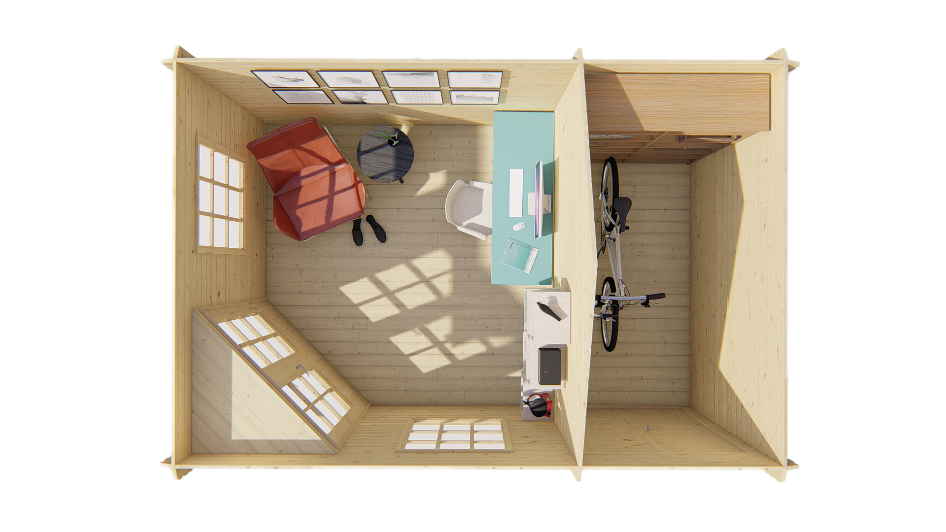 Blokhut - Tuinhuis Agnes | 44 mm | vuren bruin geïmpregneerd Blokhut - Tuinhuis Agnes | 44 mm | vuren bruin geïmpregneerd