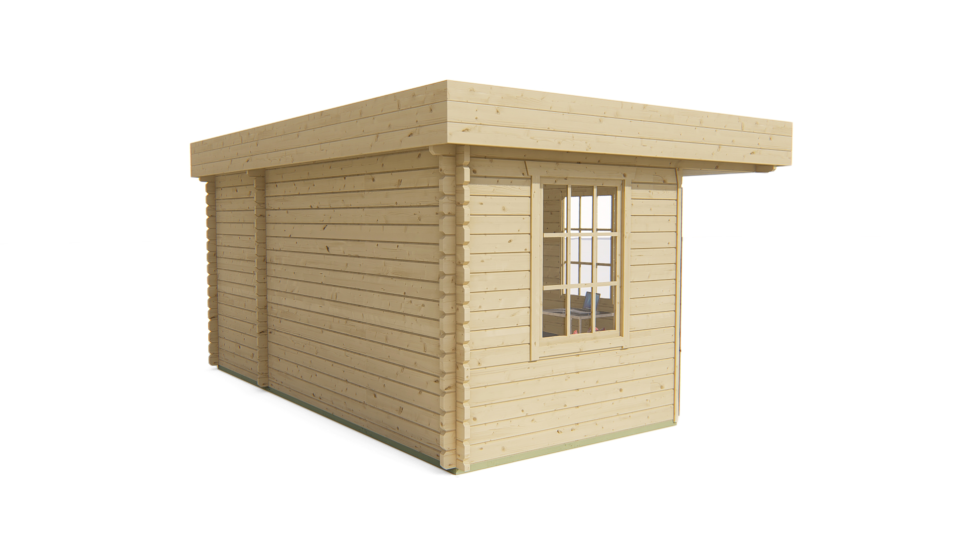 Blokhut - Tuinhuis Helge | 44 mm | vuren grijs geïmpregneerd