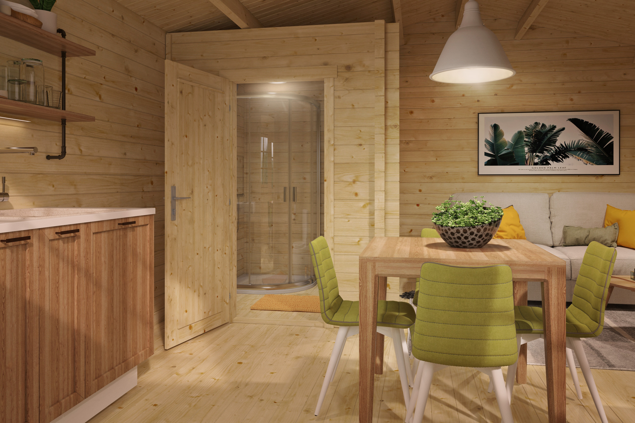 Blokhut - Tuinhuis Toilet/Shower Kit XXXL | 70 mm | onbehandeld