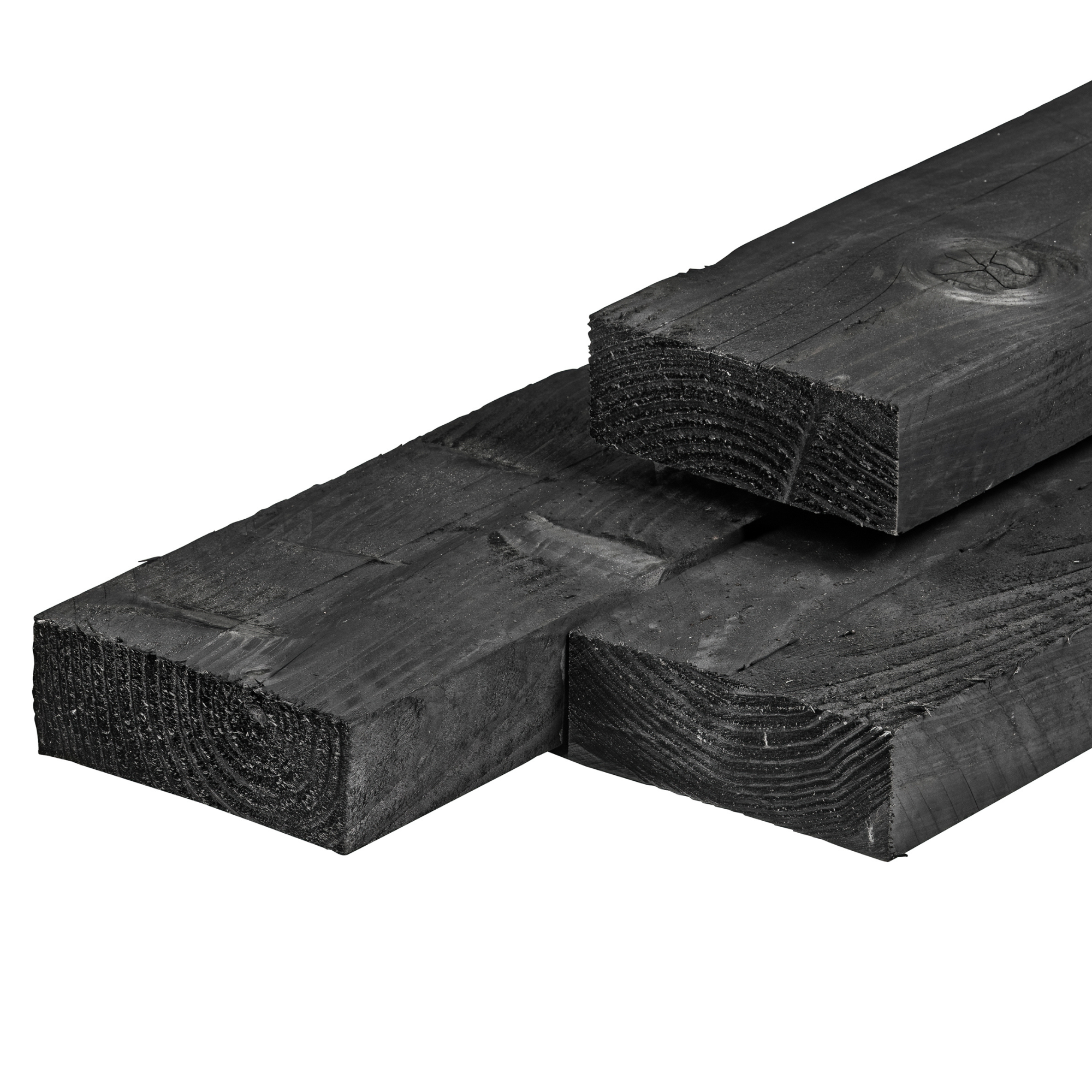 Douglas ligger 5,0 x 15,0 x 300 cm, vers, zwart geïmpregneerd, fijn bezaagd, scherpkantig Douglas ligger 5,0 x 15,0 x 300 cm, vers, zwart geïmpregneerd, fijn bezaagd, scherpkantig