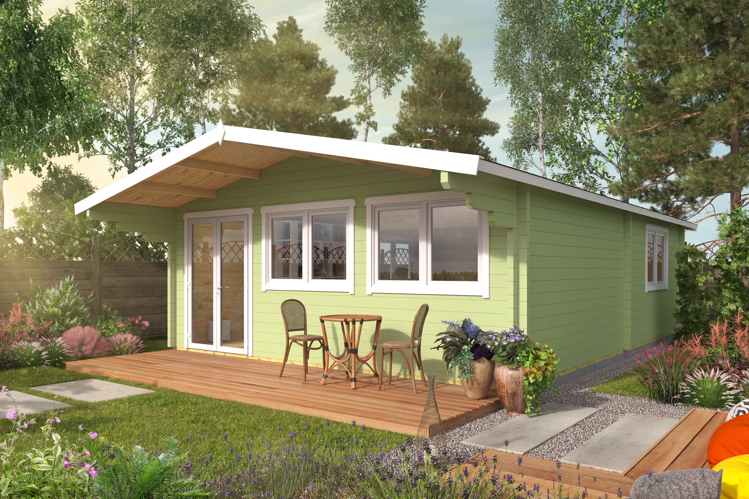 Blokhut - Tuinhuis Ballyragget | 70 mm | vuren grijs geïmpregneerd Blokhut - Tuinhuis Ballyragget | 70 mm | vuren grijs geïmpregneerd