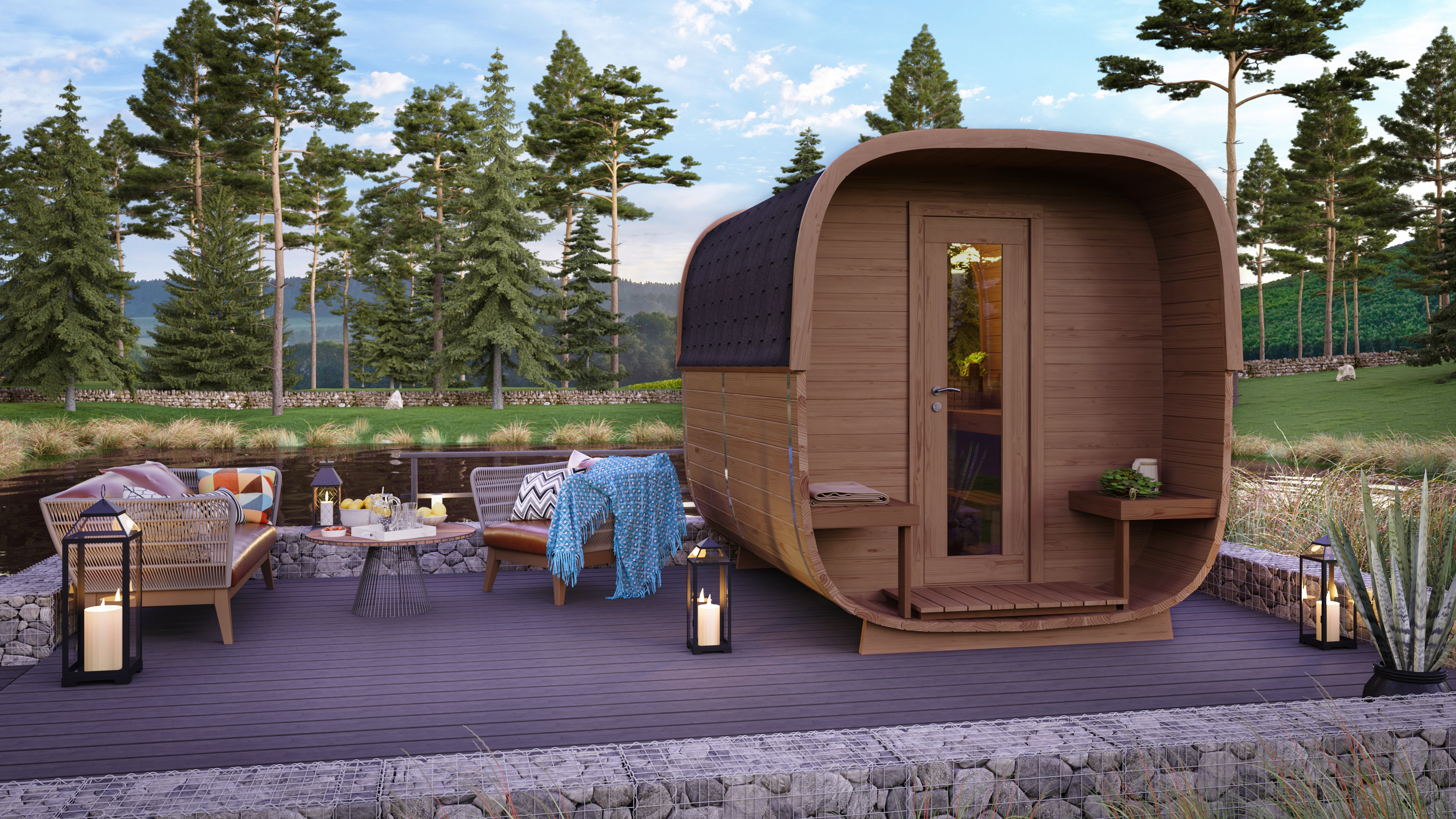 CUBE sauna 280cm - Thermowood Rovaniemi