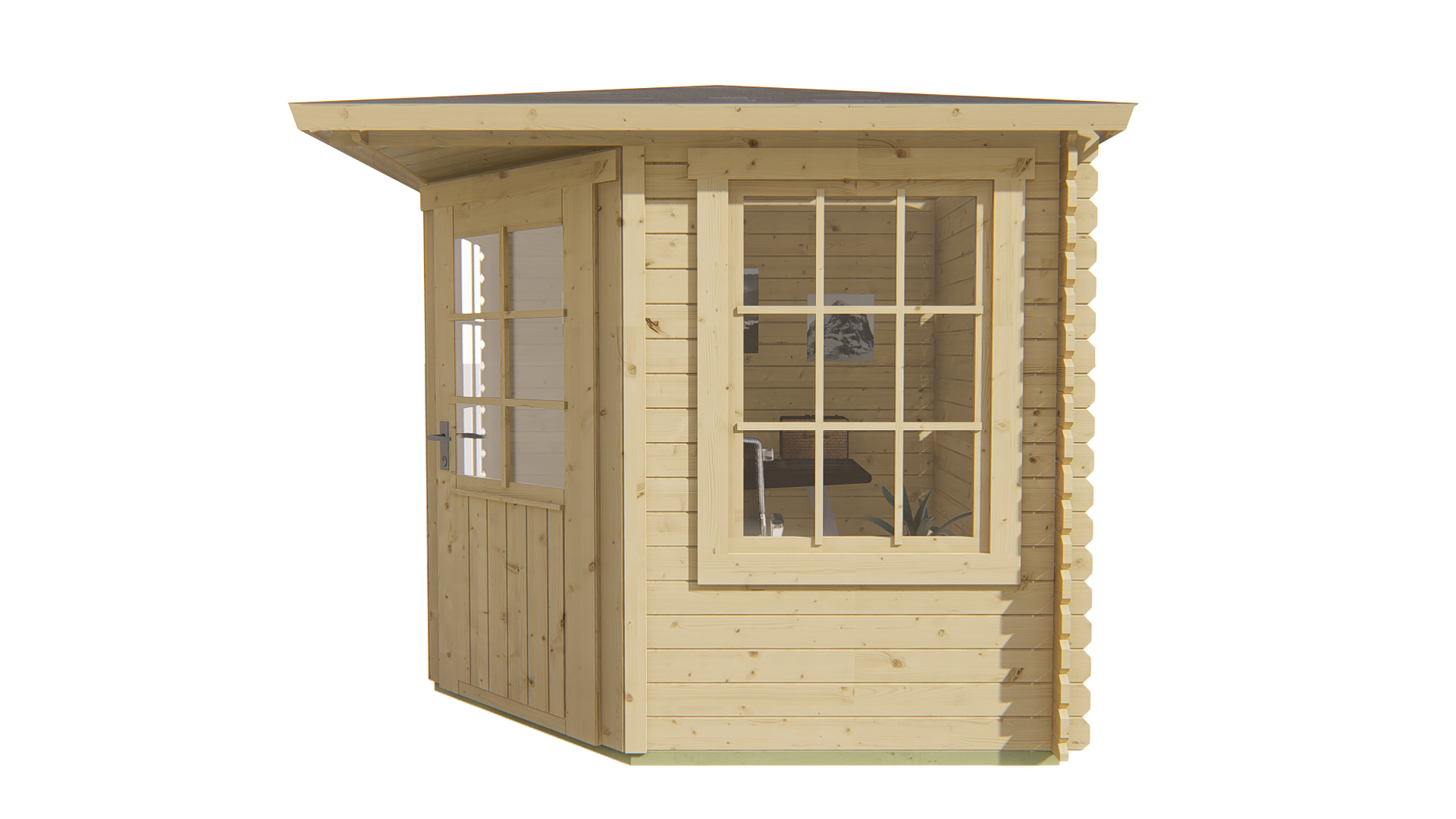 Blokhut - Tuinhuis Jos | 28 mm | vuren Red Class Wood geïmpregneerd Blokhut - Tuinhuis Jos | 28 mm | vuren Red Class Wood geïmpregneerd