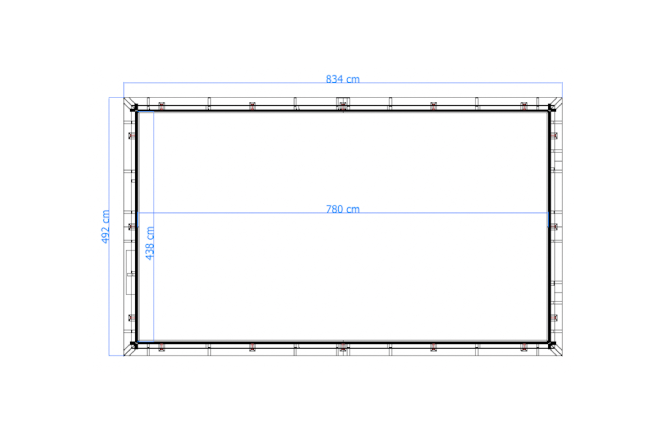 Luxe houten zwembad Playa Forti 834 x 492 x 138 cm