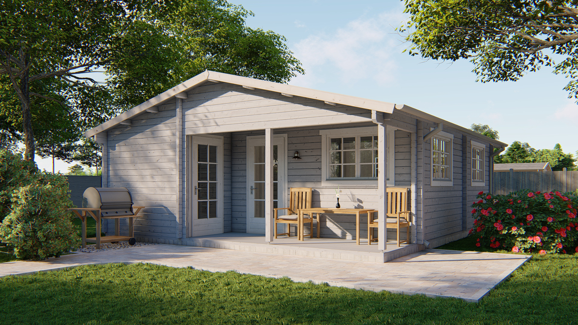 Blokhut - Tuinhuis Ardee | 70 mm | vuren honinggeel geïmpregneerd Blokhut - Tuinhuis Ardee | 70 mm | vuren honinggeel geïmpregneerd