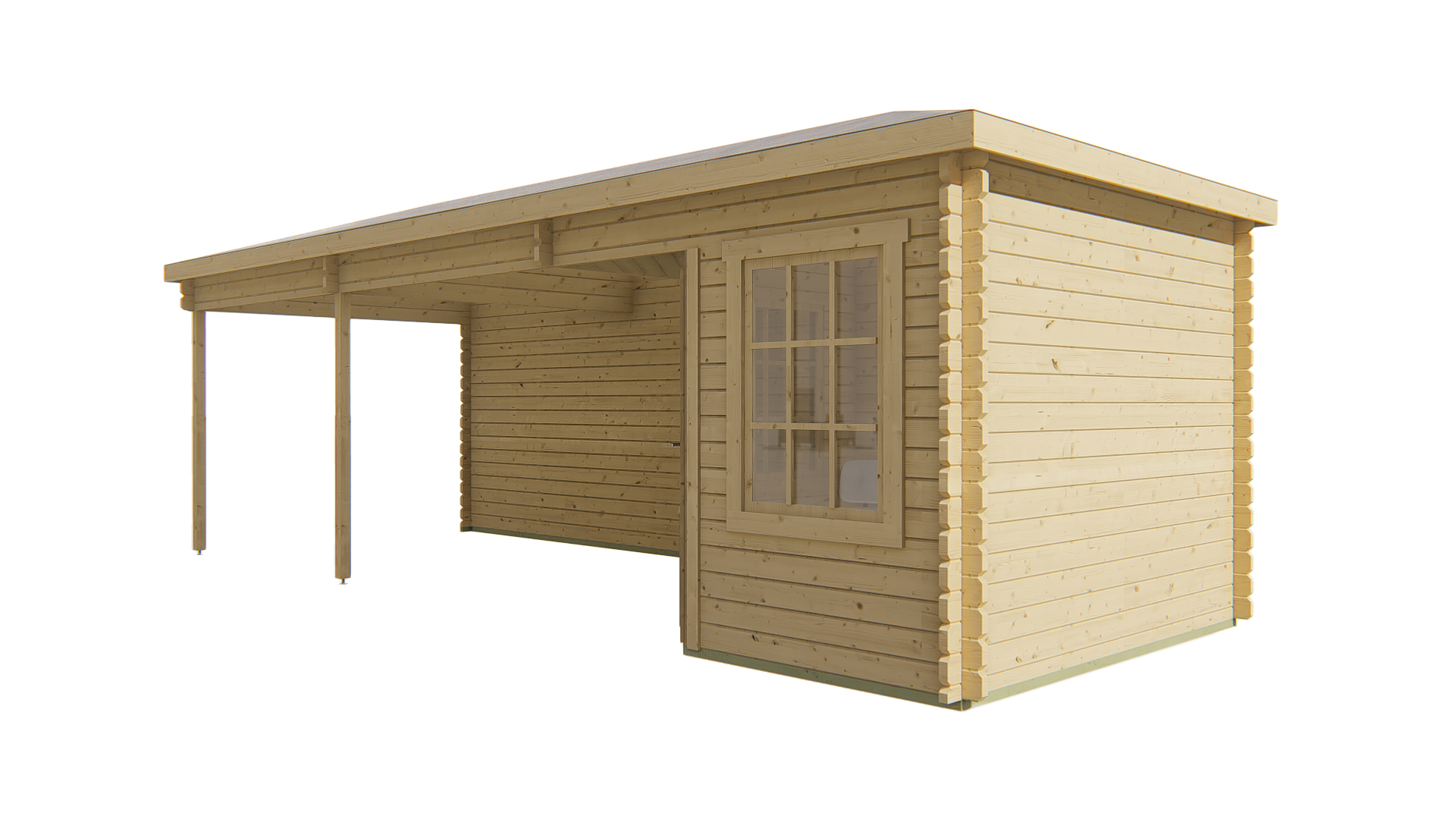 Blokhut - Tuinhuis Bertil | 44 mm | vuren bruin geïmpregneerd Blokhut - Tuinhuis Bertil | 44 mm | vuren bruin geïmpregneerd