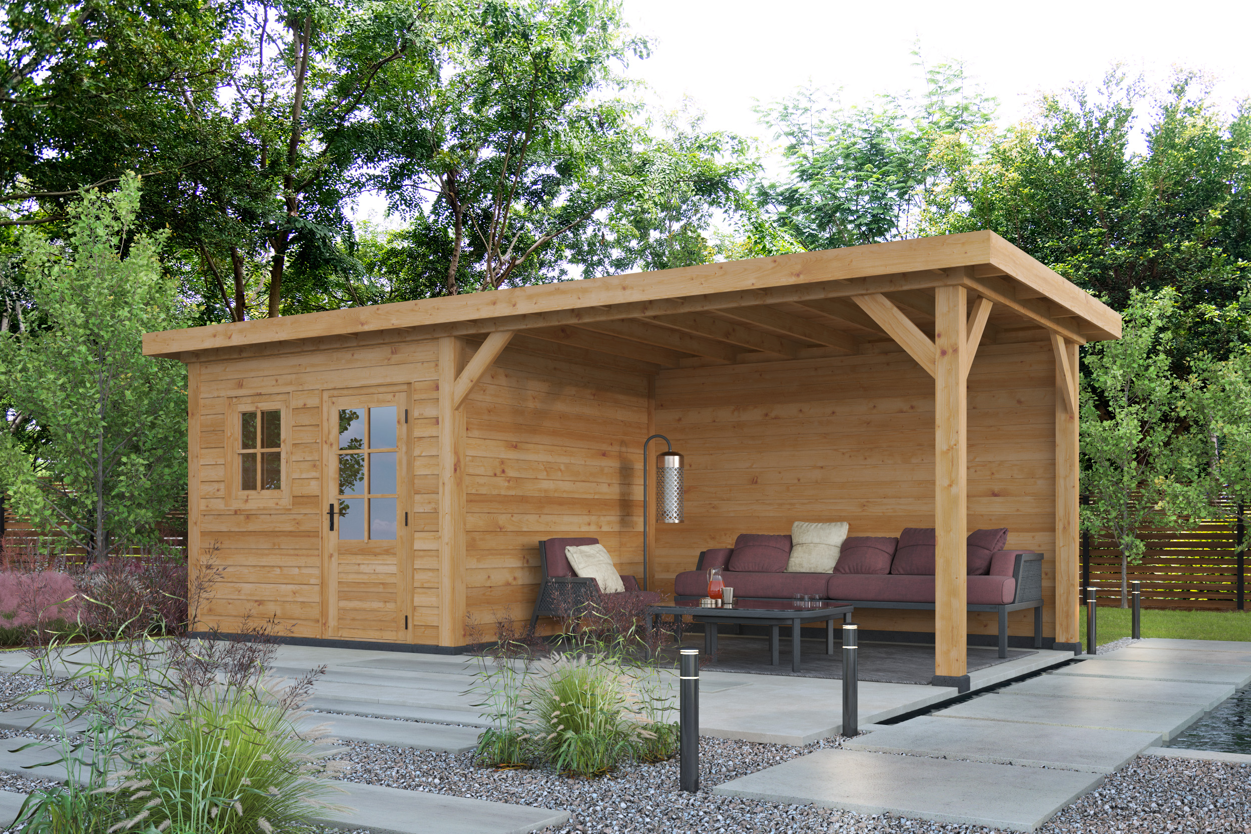 DHZ Plat dak Holten geschaafd douglas 300 x 300+390 cm