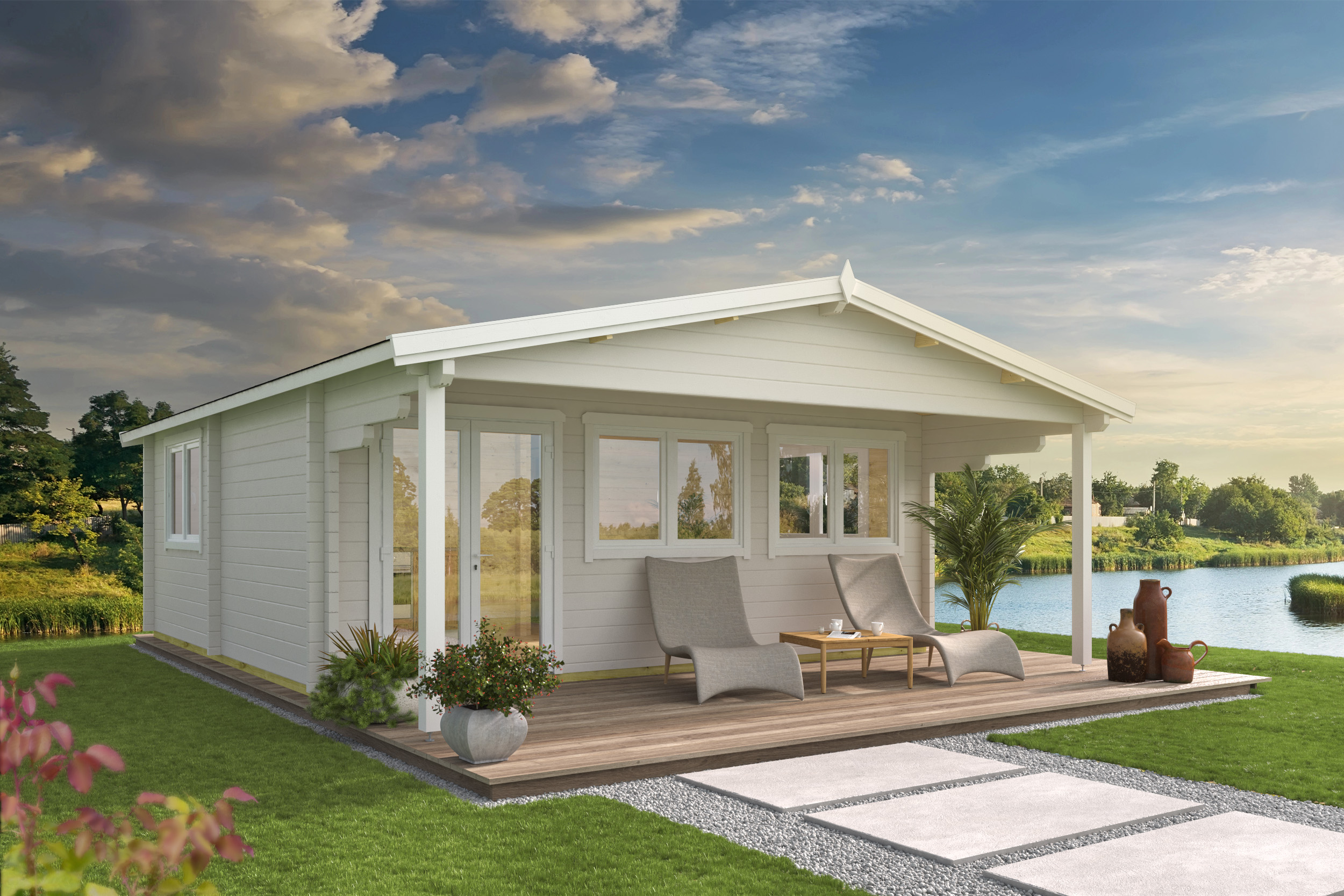 Blokhut - Tuinhuis Jackson | 70 mm | onbehandeld Blokhut - Tuinhuis Jackson | 70 mm | onbehandeld