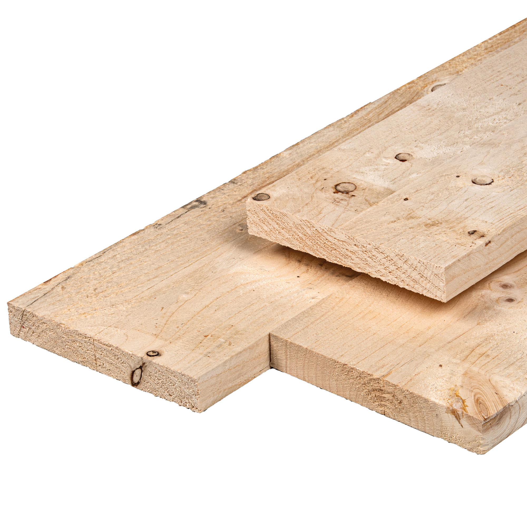 ME vuren steigerplank 2,9 x 19,0 x 500 cm, gedroogd, onbehandeld, fijnbezaagd, scherpkantig
