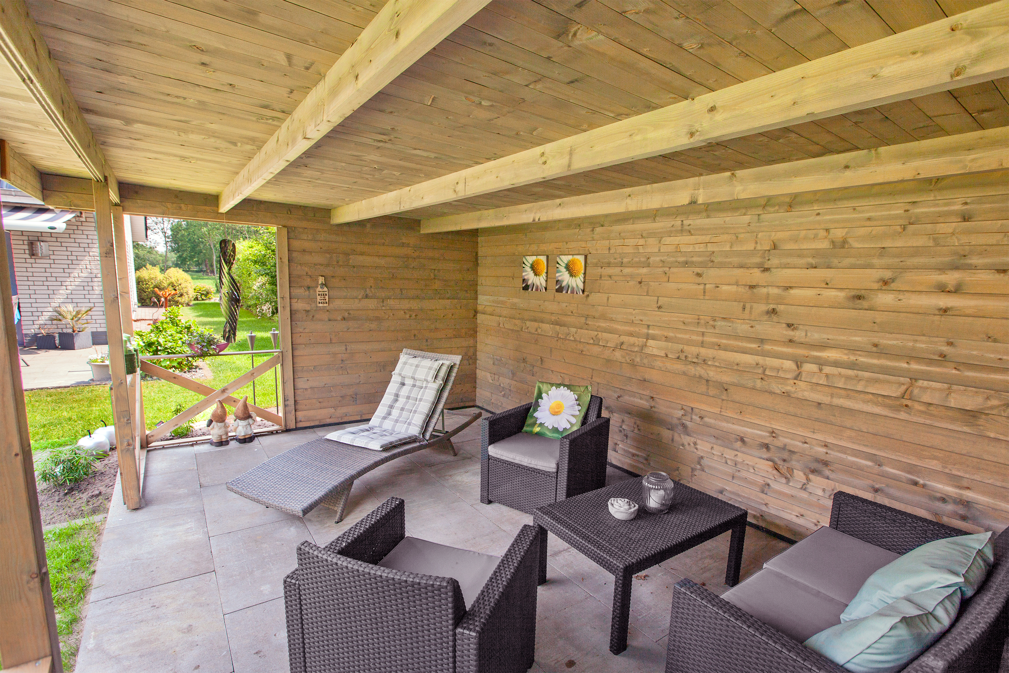 Blokhutprieel Konstantin | 40 mm | vuren grijs geïmpregneerd Blokhutprieel Konstantin | 40 mm | vuren grijs geïmpregneerd