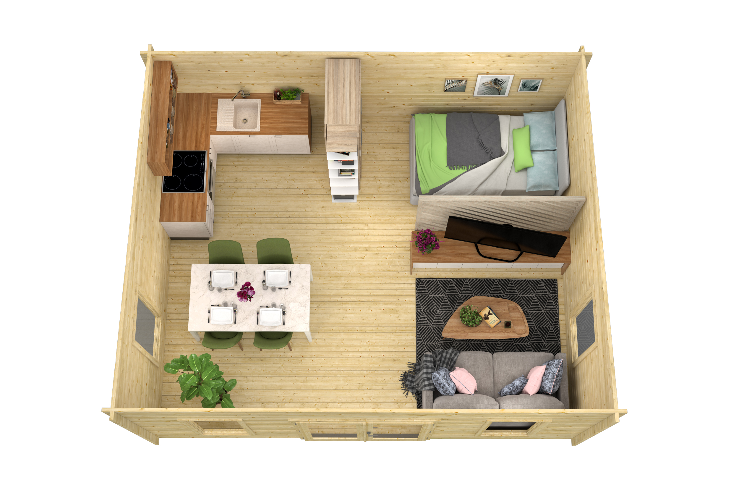Blokhut - Tuinhuis Calpe | 44 mm | onbehandeld