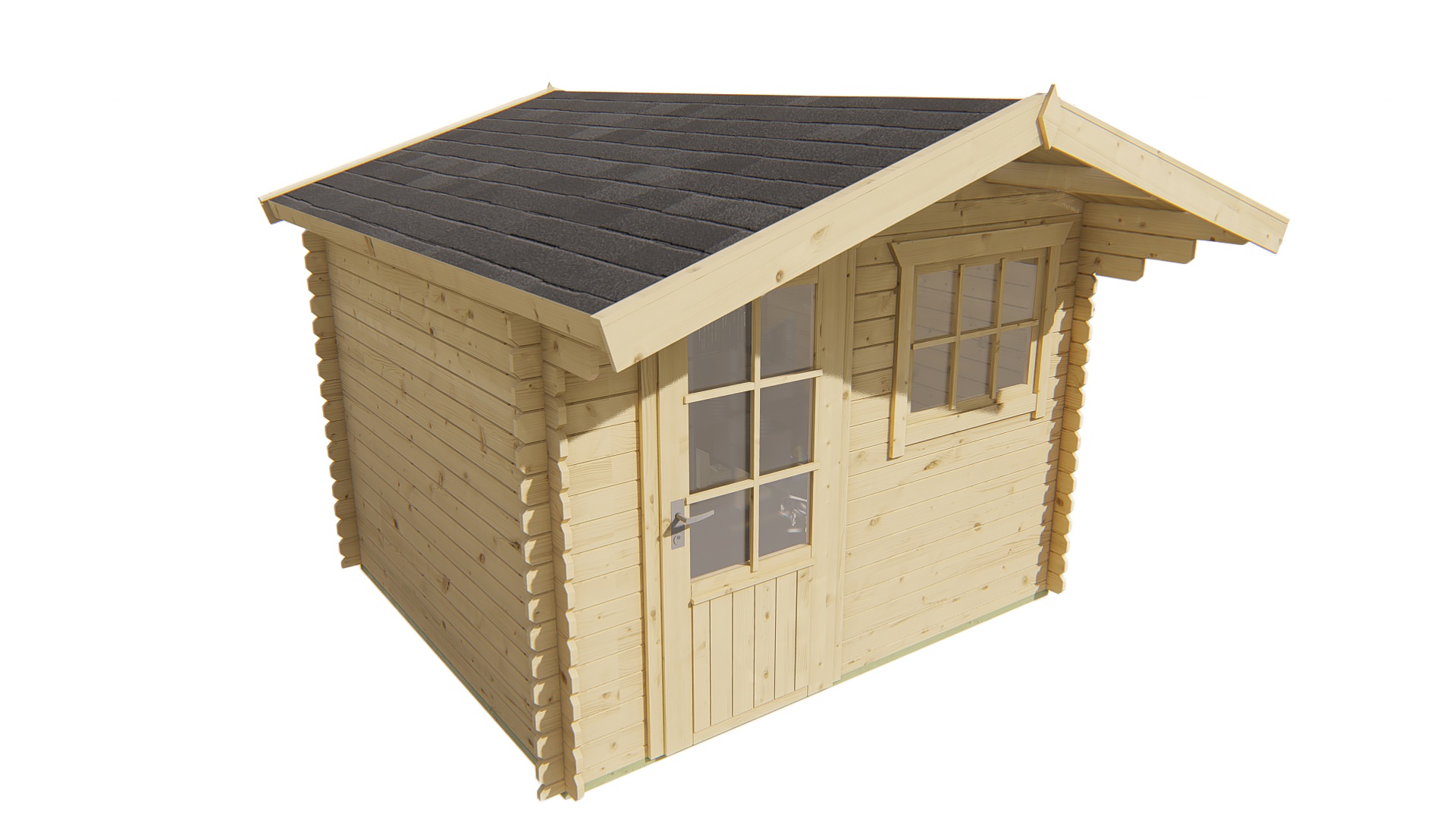 Blokhut - Tuinhuis Björn | 28 mm | vuren groen geïmpregneerd Blokhut - Tuinhuis Björn | 28 mm | vuren groen geïmpregneerd