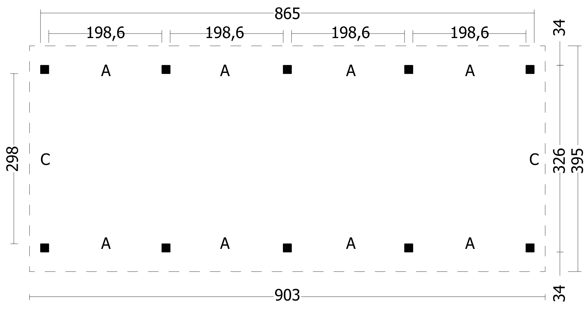 Plattegrond Hamar L Type 9 Douglas Gedroogd Potdekselplank blank