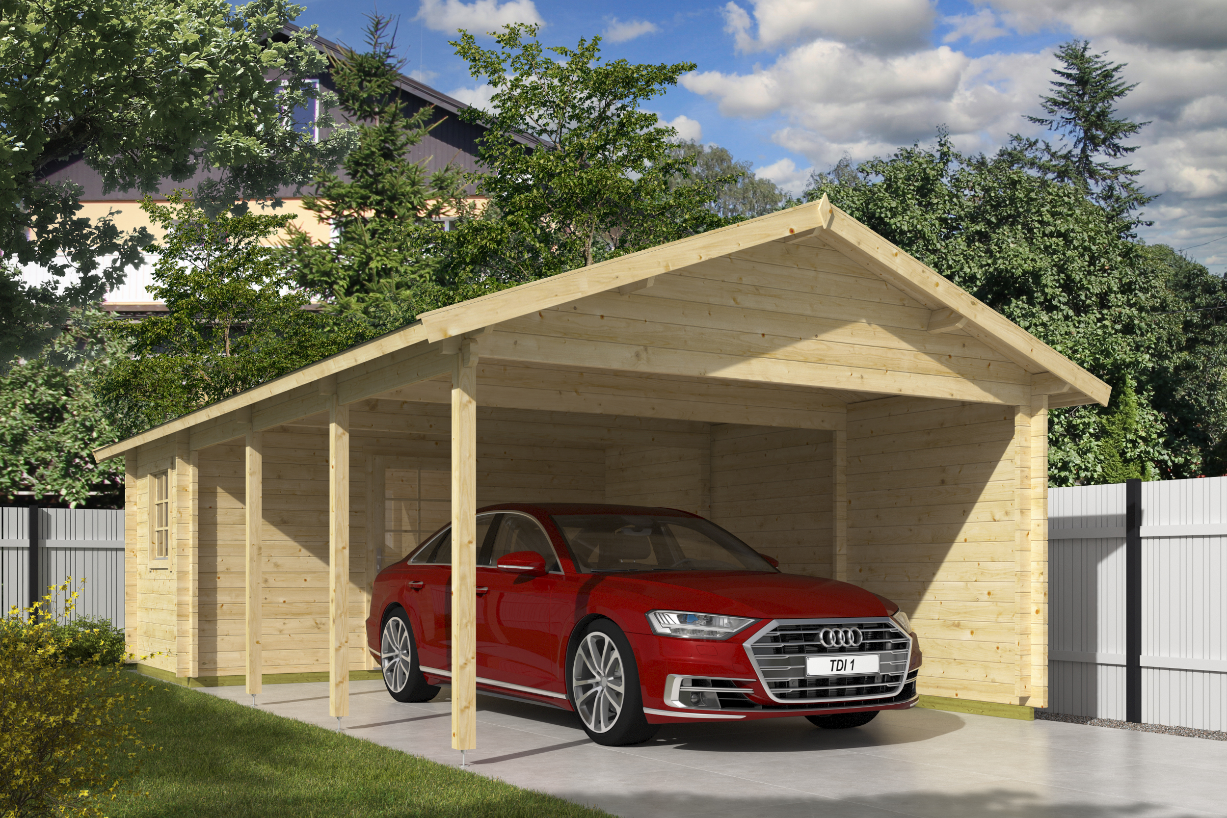 Carport/berging Ever | 44 mm | vuren onbehandeld