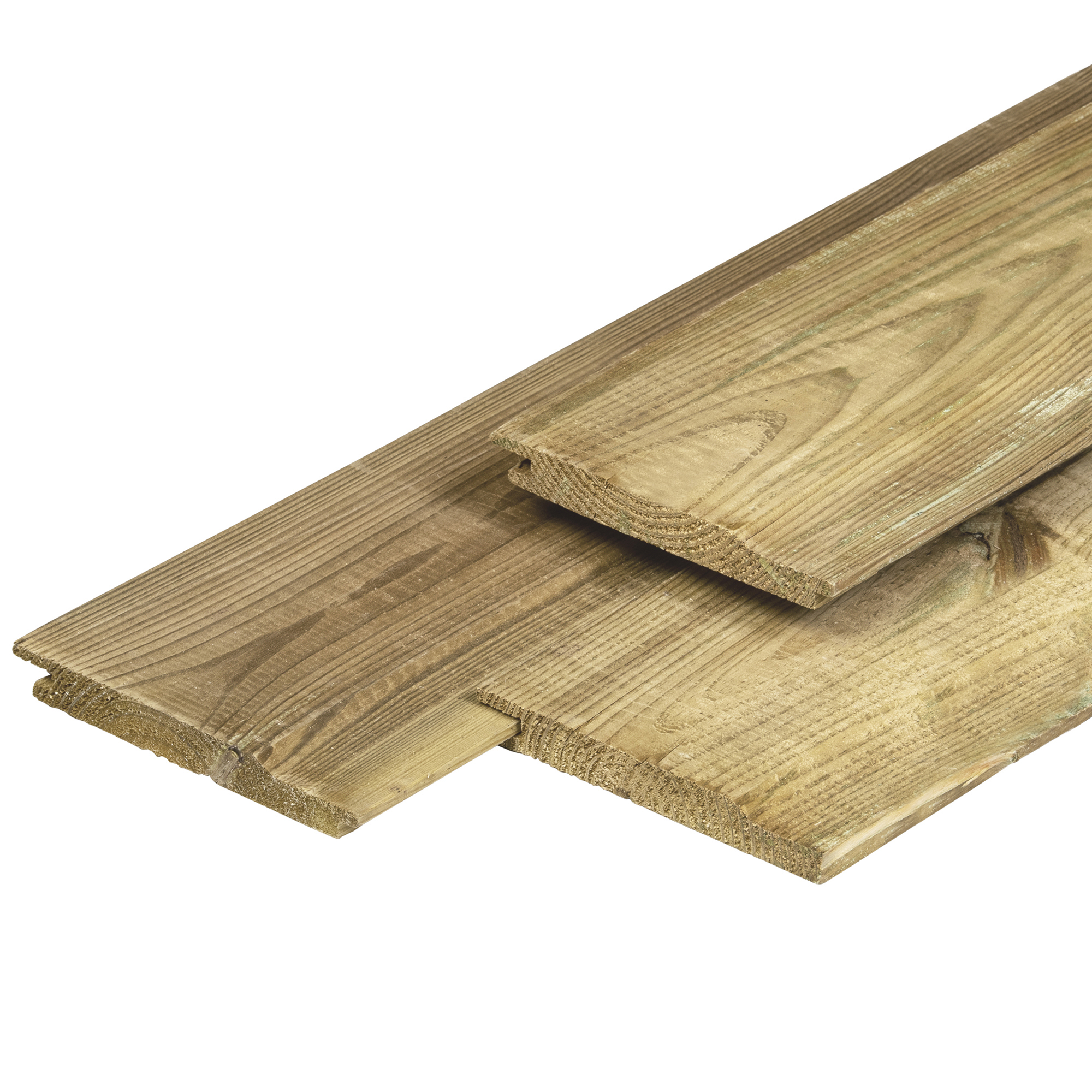 Grenen overhangend rabat 1,8 x 14,5 x 300 cm, vers, groen geïmpregneerd, geschaafd