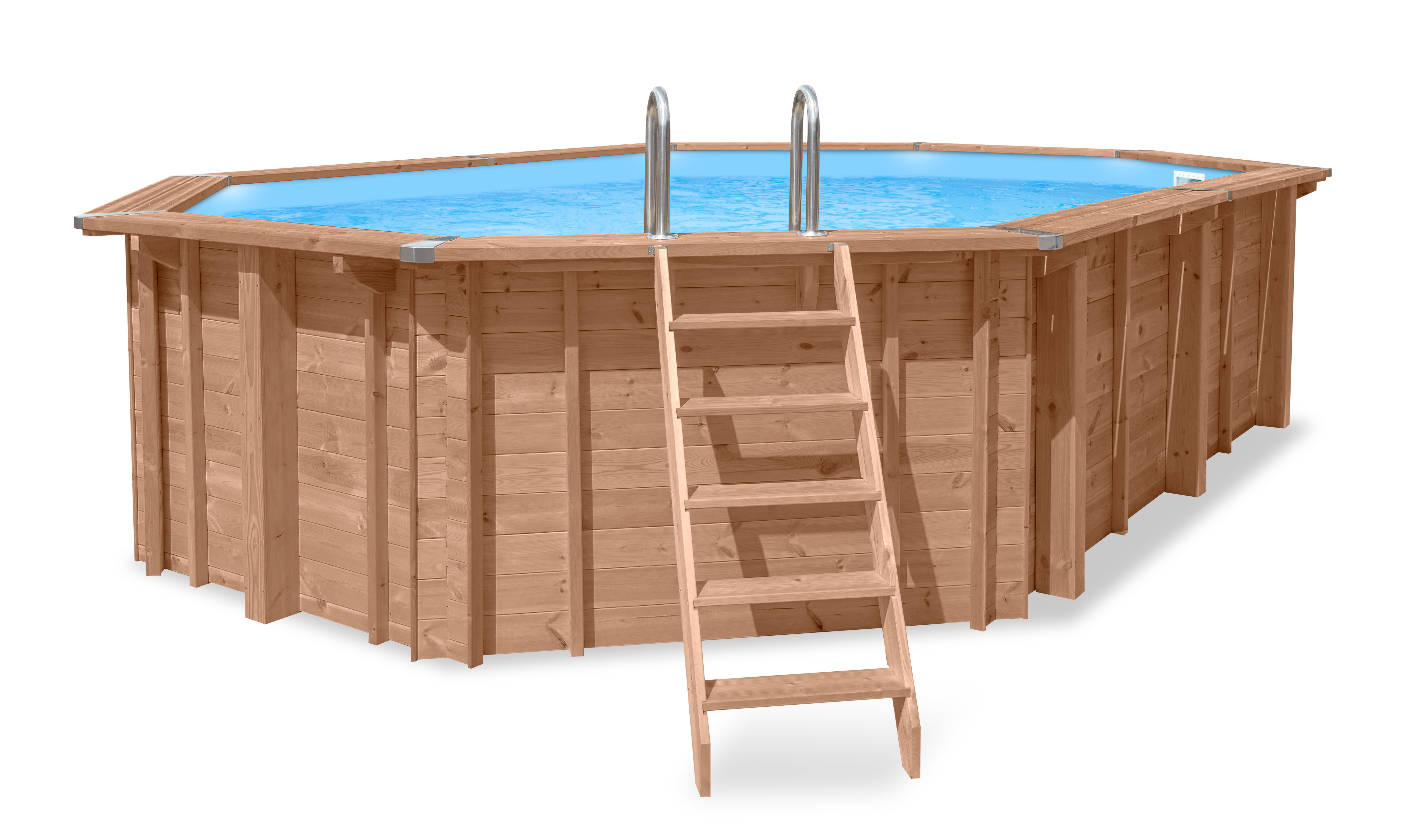 Luxe houten zwembad Cas Abou 814x460x138cm