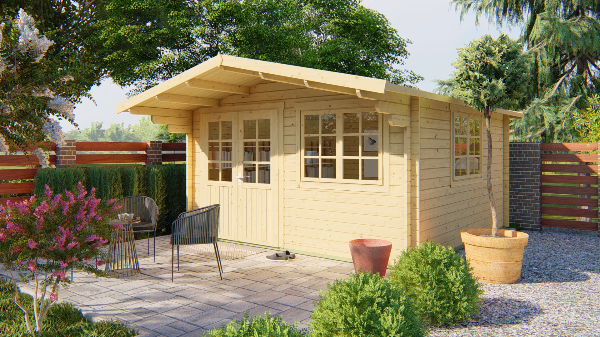 Blockhütte – Gartenhaus Inge | 44mm | RCW imprägniert