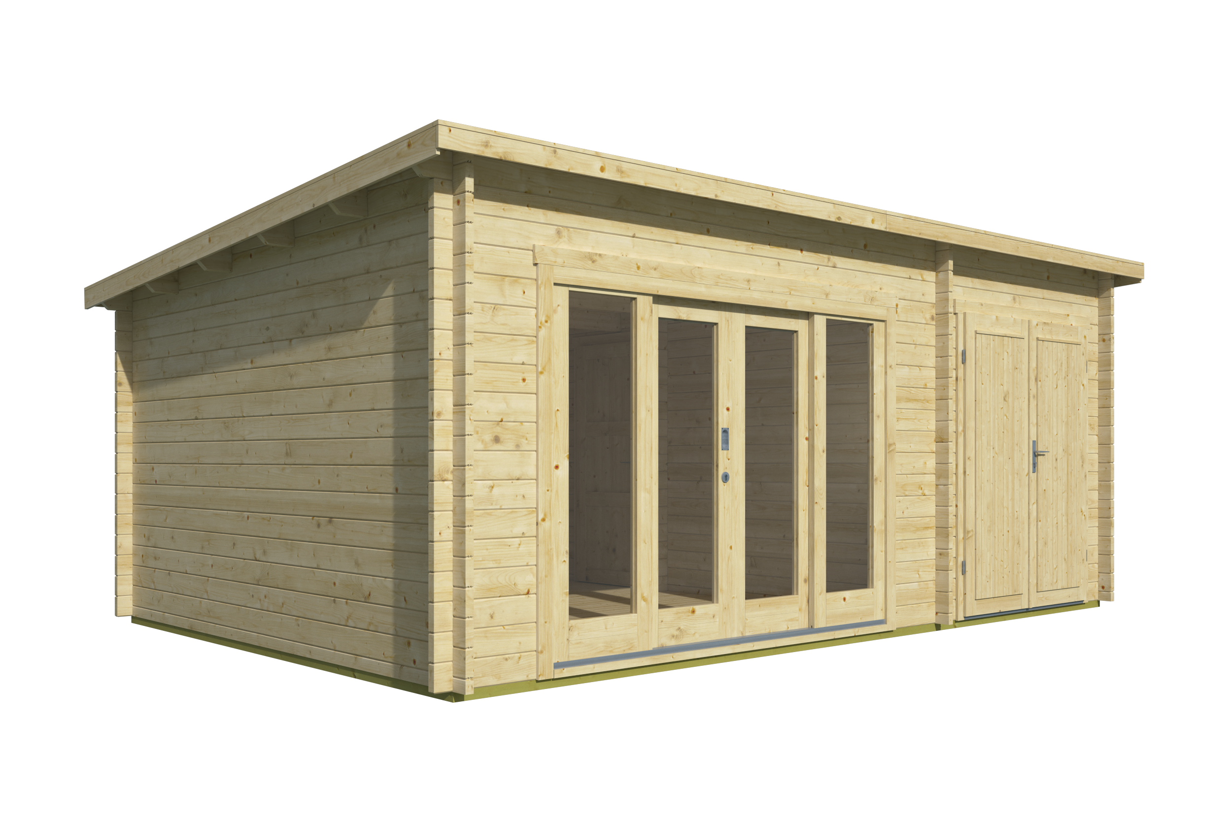 Blokhut - Tuinhuis Meg | 44 mm | bruin geïmpregneerd Blokhut - Tuinhuis Meg | 44 mm | bruin geïmpregneerd