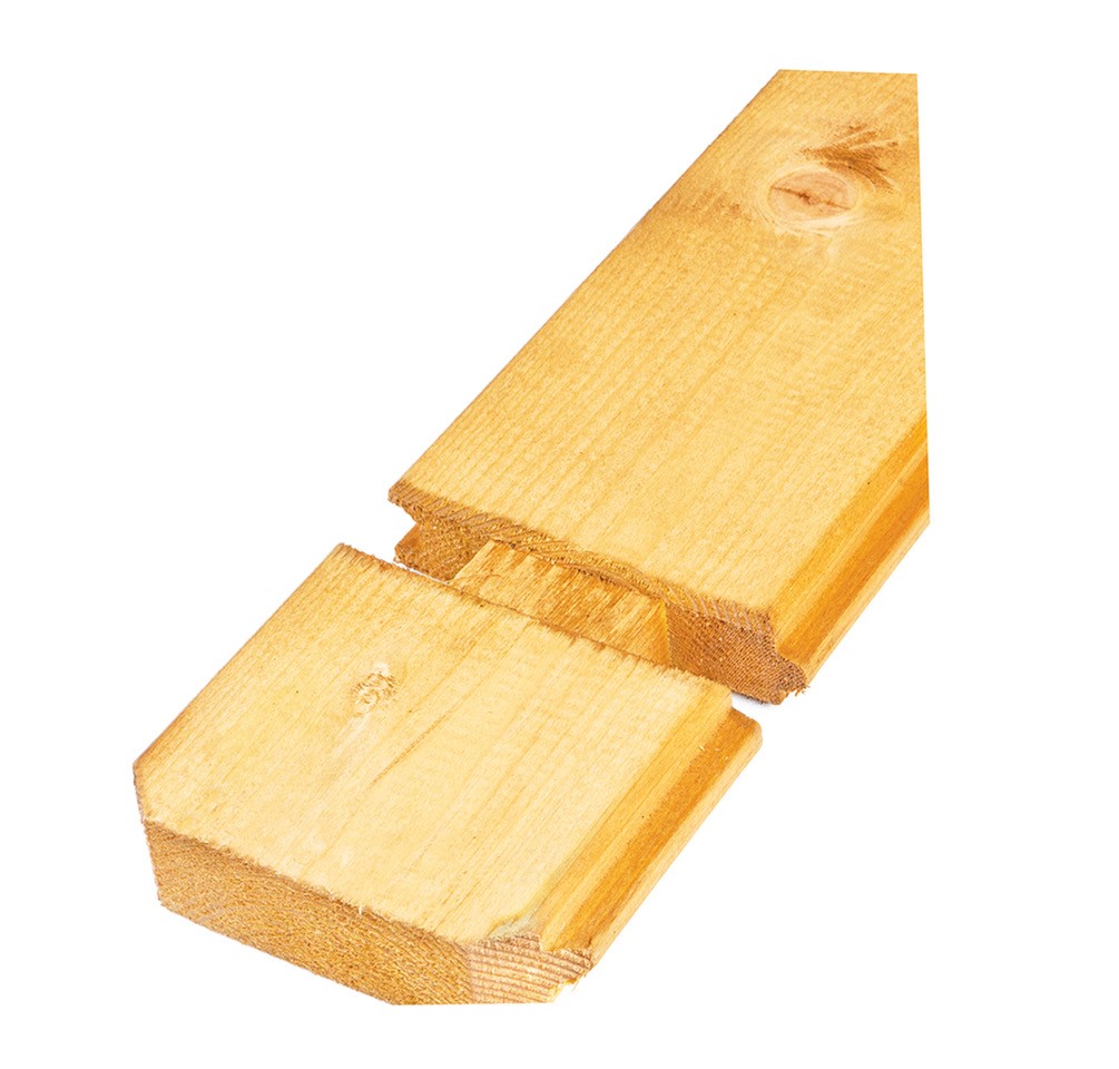 Log cabin profile 44 mm p/m | planed | spruce, | honey yellow impregnated