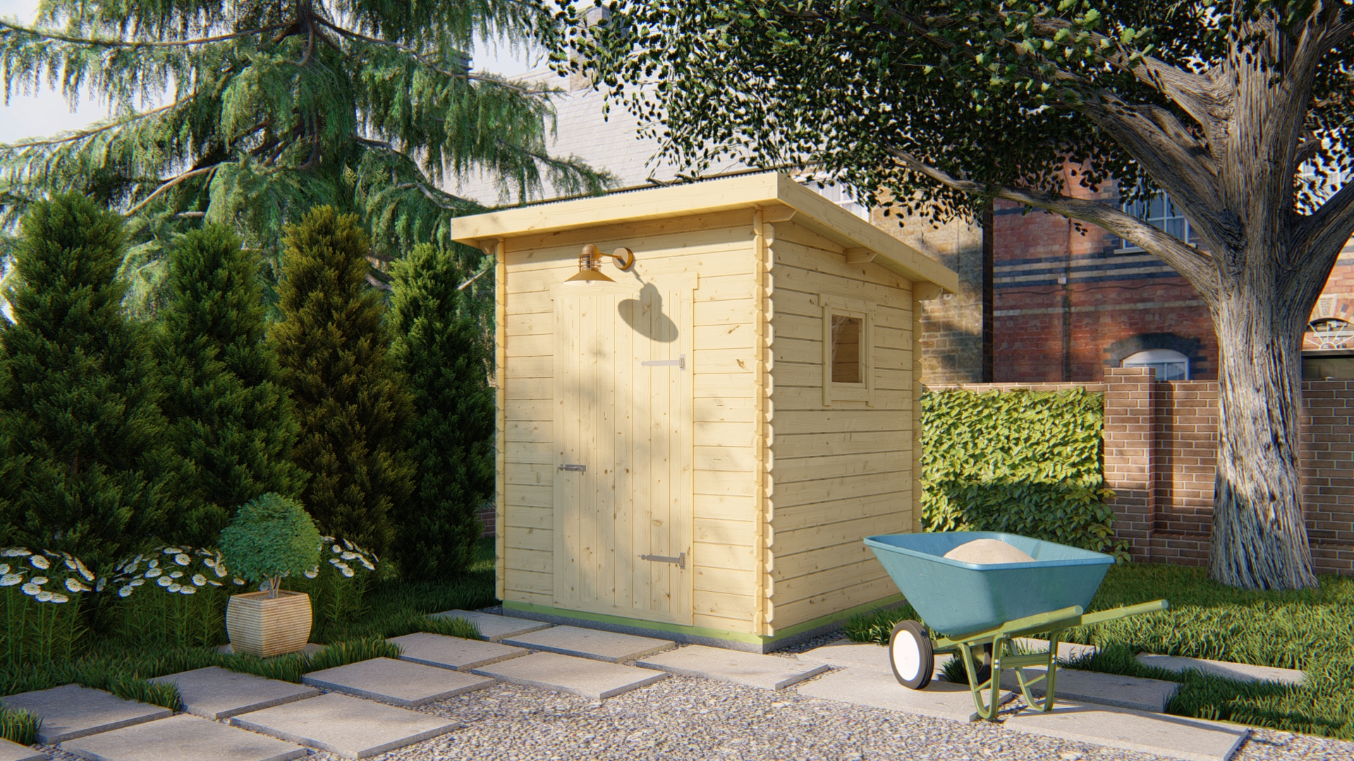 Blokhut - Tuinhuis Eigo | 19 mm | vuren bruin geïmpregneerd