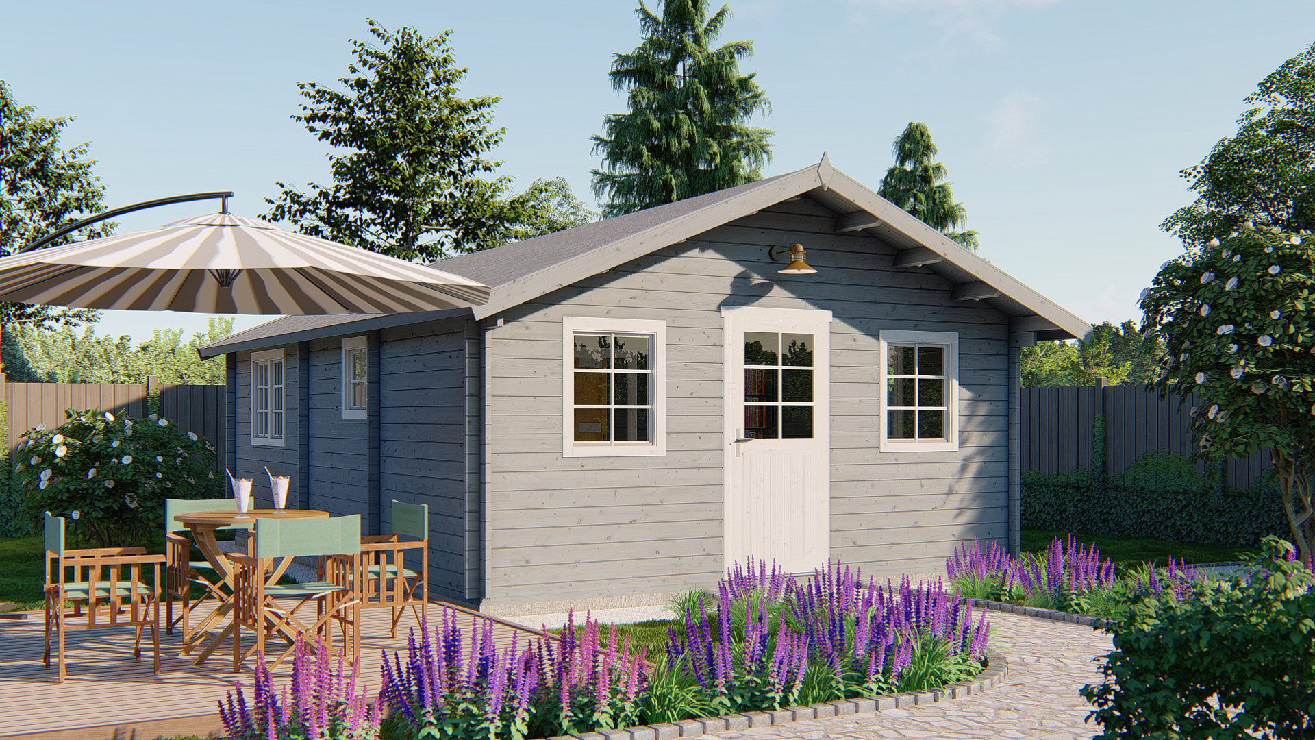 Blokhut - Tuinhuis Cadiz | 44 mm | onbehandeld Blokhut - Tuinhuis Cadiz | 44 mm | onbehandeld