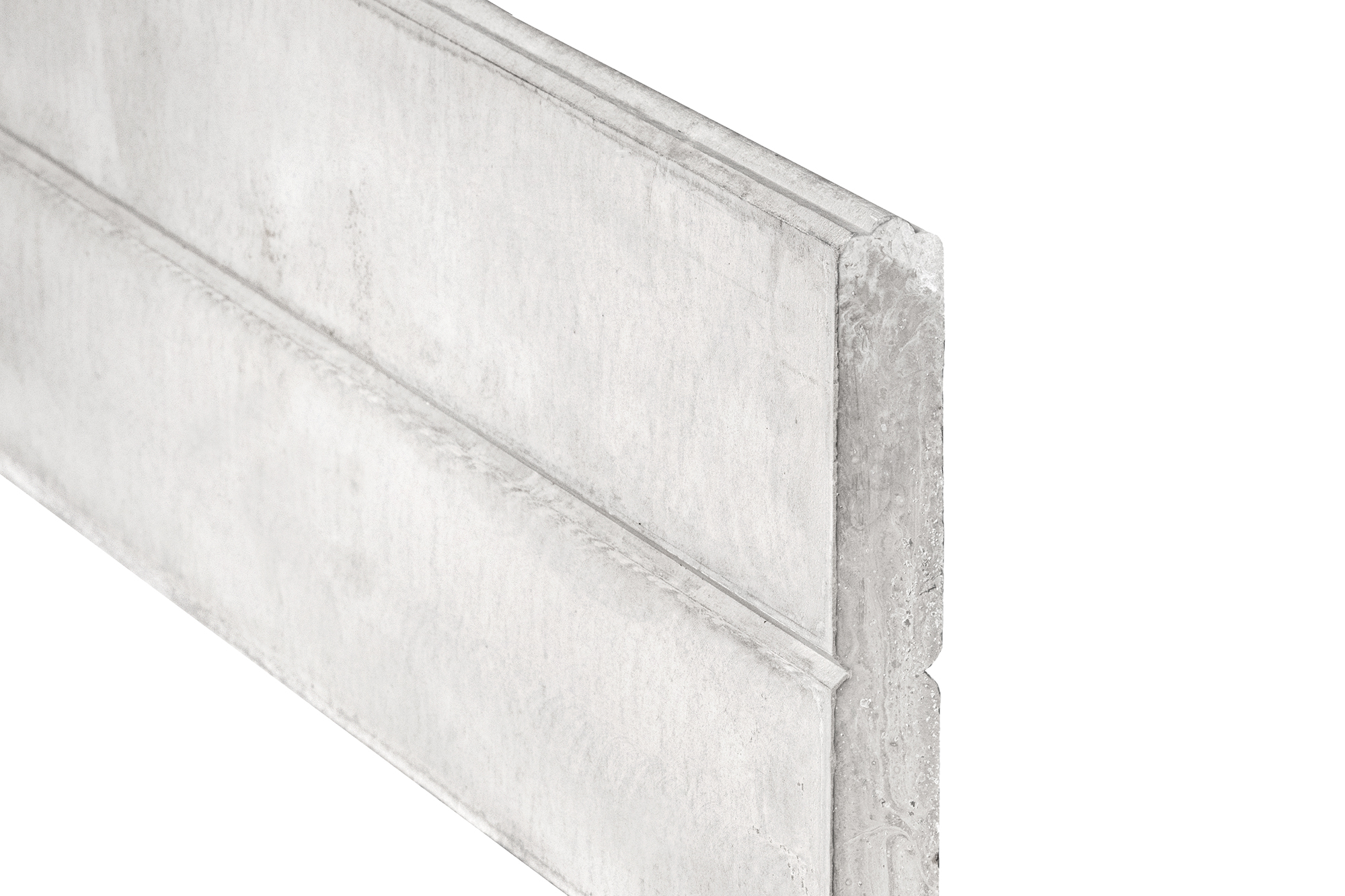 Hoofdafbeelding Berton©-motiefplaat smal wit/grijs H26 x D3,5 x L184 cm blokhutprofiel
